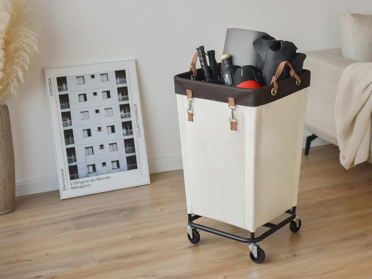 StorageWorks 160L Laundry Basket with Wheels, Large Rolling Hampers for Clothing Organizer, Dirty