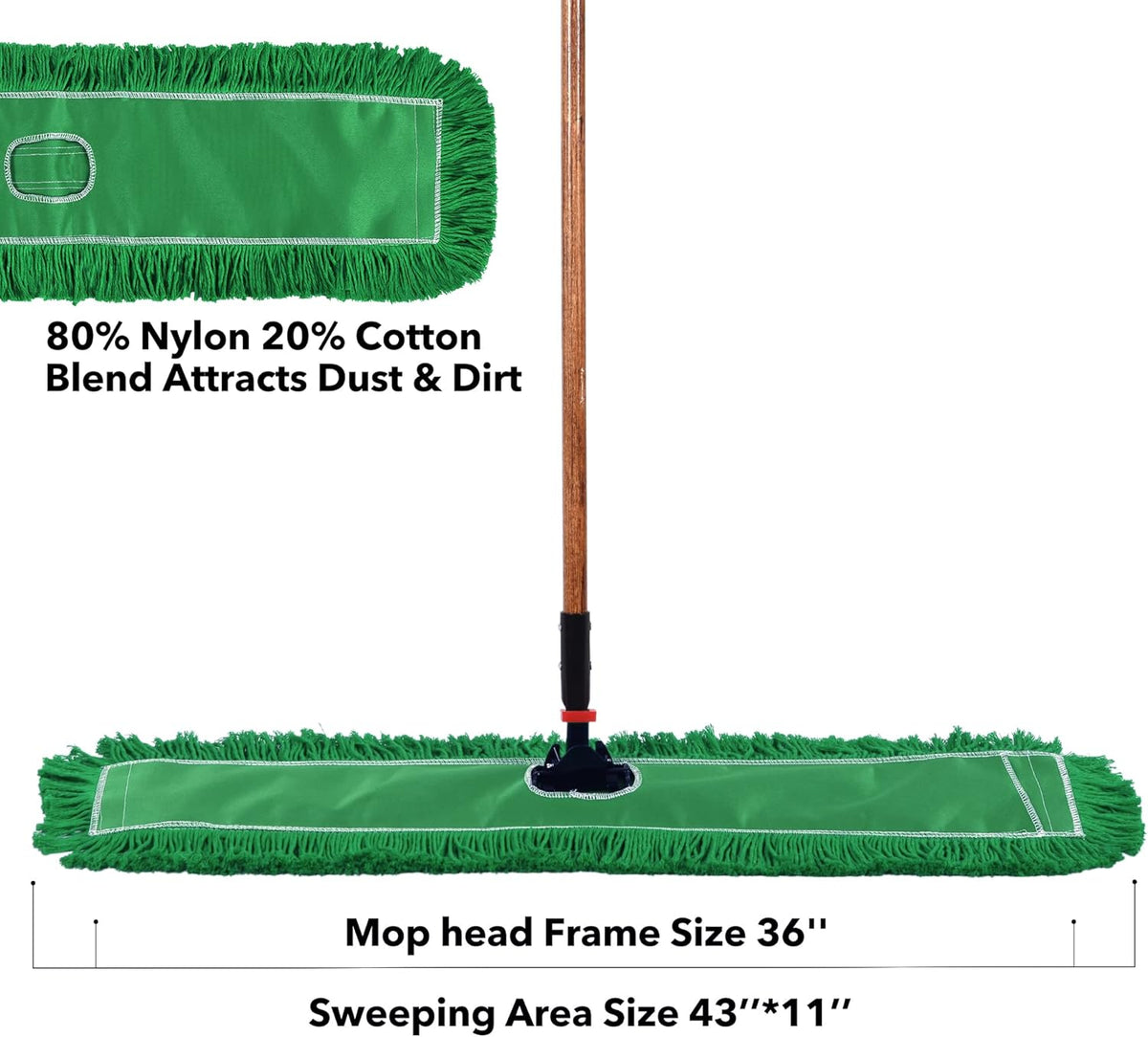 Matthew Cleaning 36'' Industrial Strength Cotton Dust Mop Refill Washable Replacement Heads for