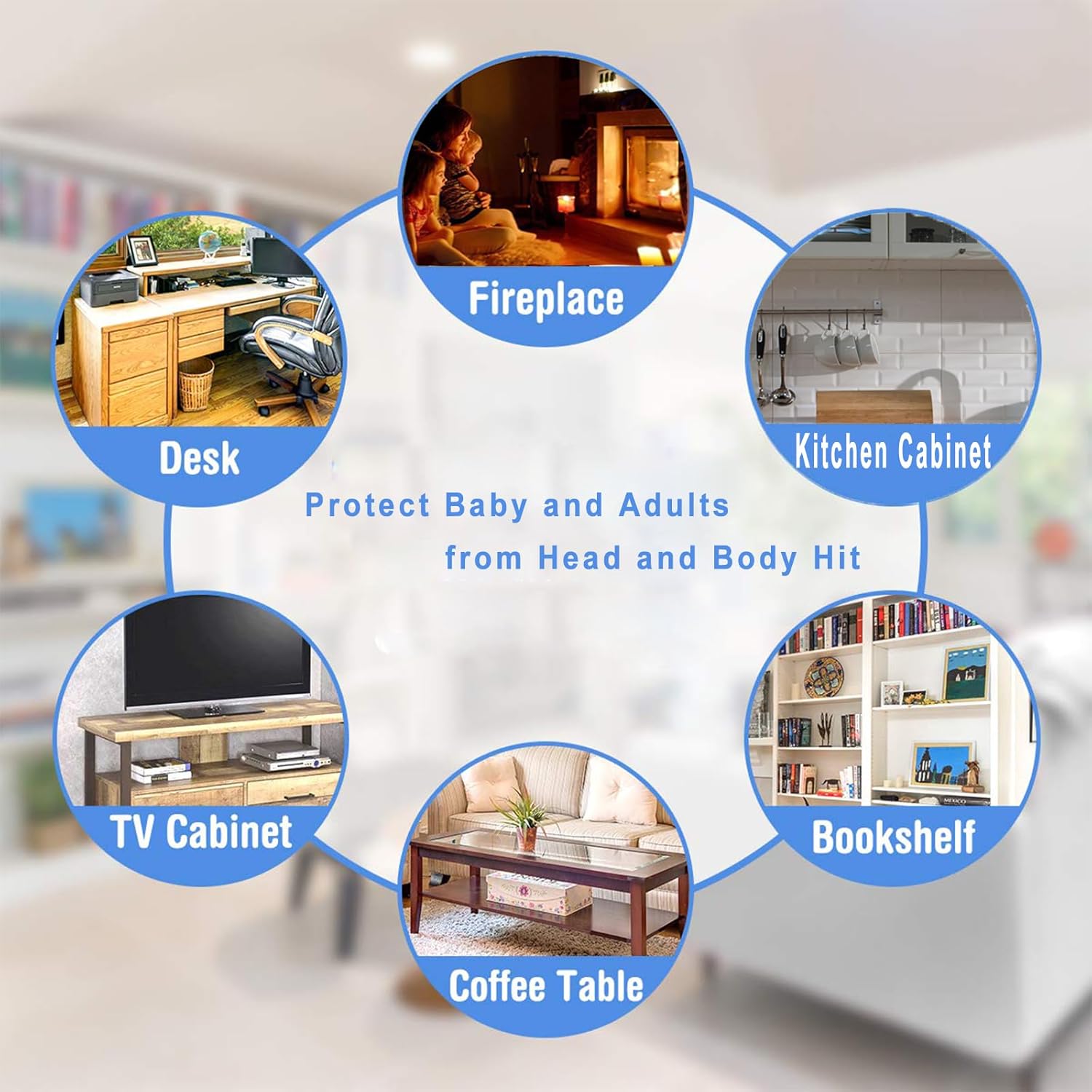 Edge Protector 100% Silicone, Baby Proofing Clear Table Corners Guards, Pre-Taped Adhesive Soft for