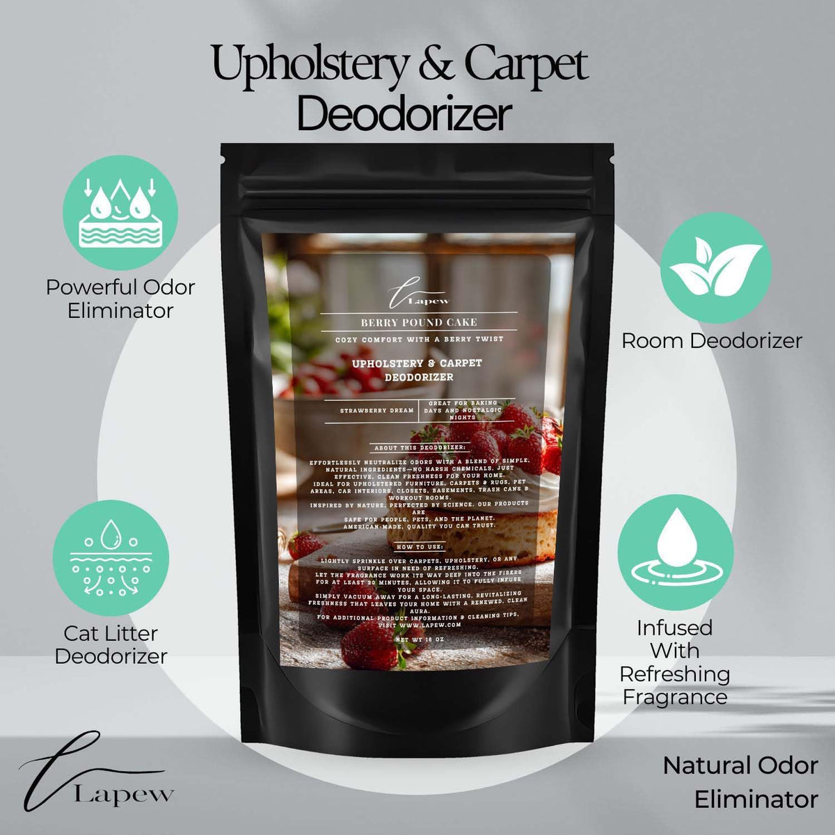 Berry Pound Cake Carpet Freshener Powder: Powerful Odor Eliminator for Home, Upholstery Deodorizer