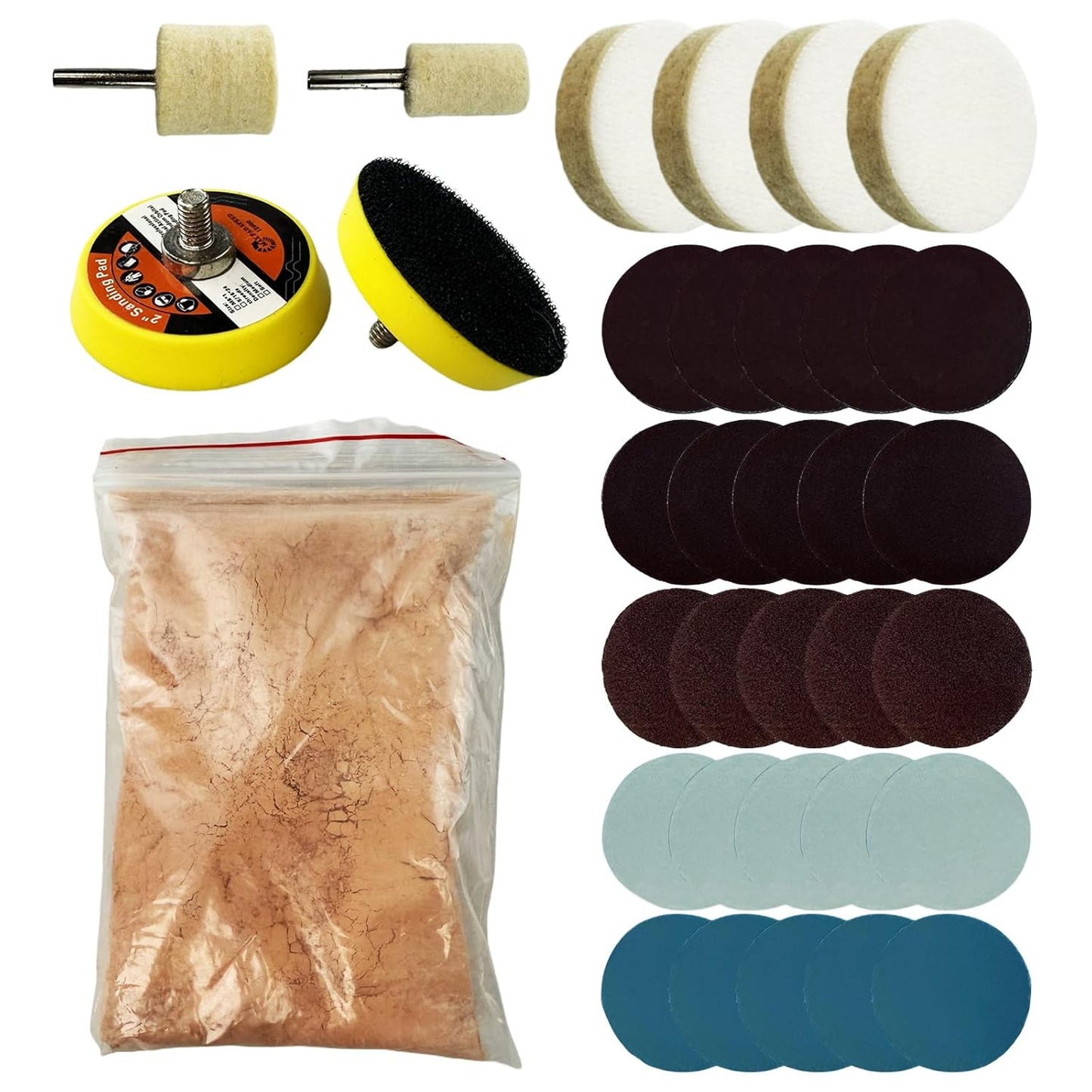 34Pcs Glass Polishing Kit, Multifunctional Scratch Remover Window Repair Tool for Window Repair