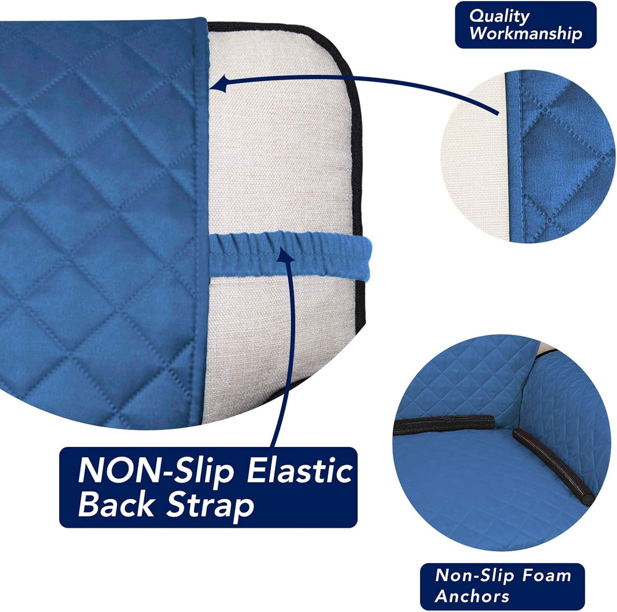 PureFit Reversible Quilted Sofa Cover, Water Resistant Slipcover Furniture Protector, Washable