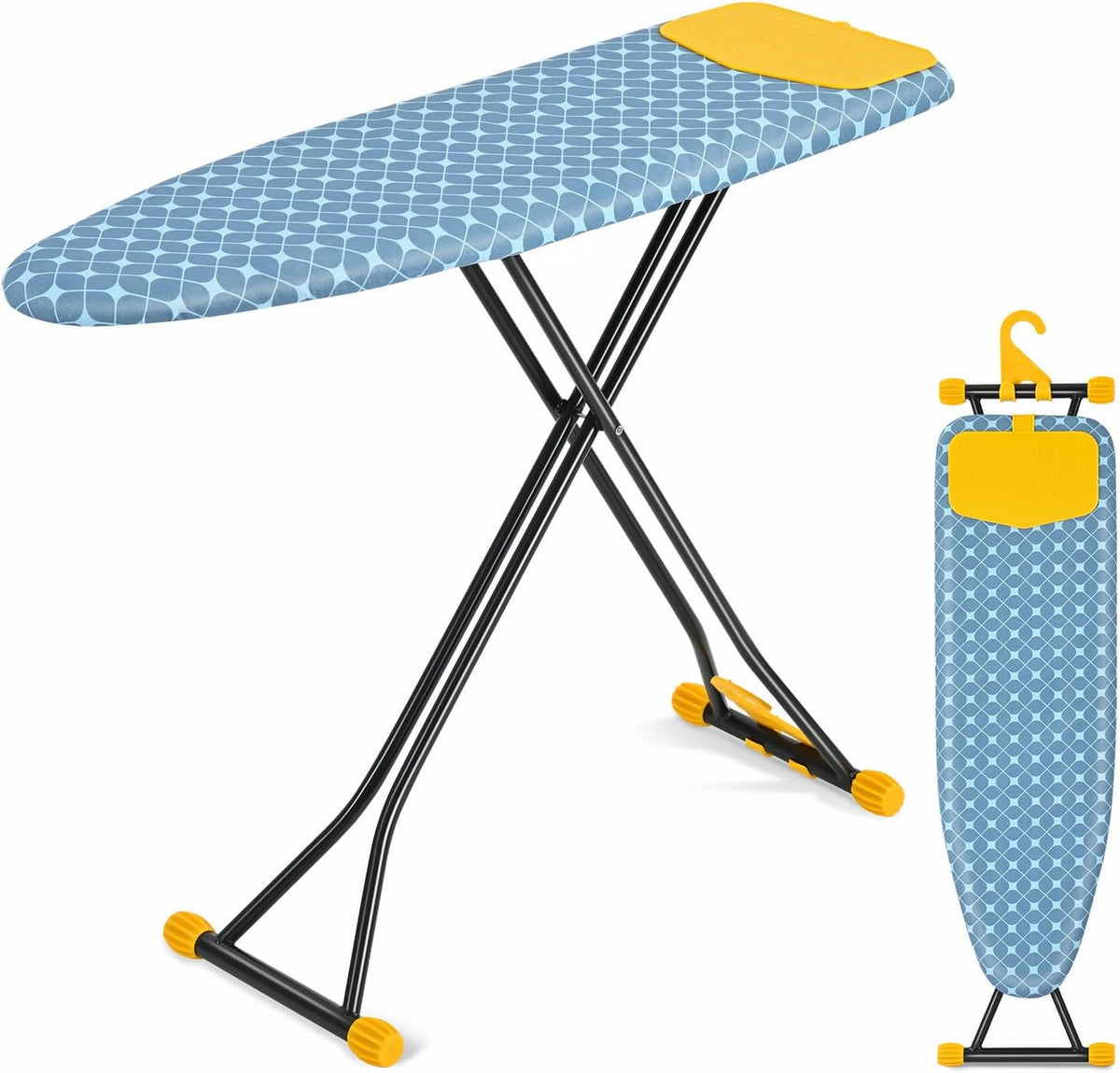 APEXCHASER Ironing Board with Iron Rest, Compact and Space Saver Iron Board, Extra Thick Cover