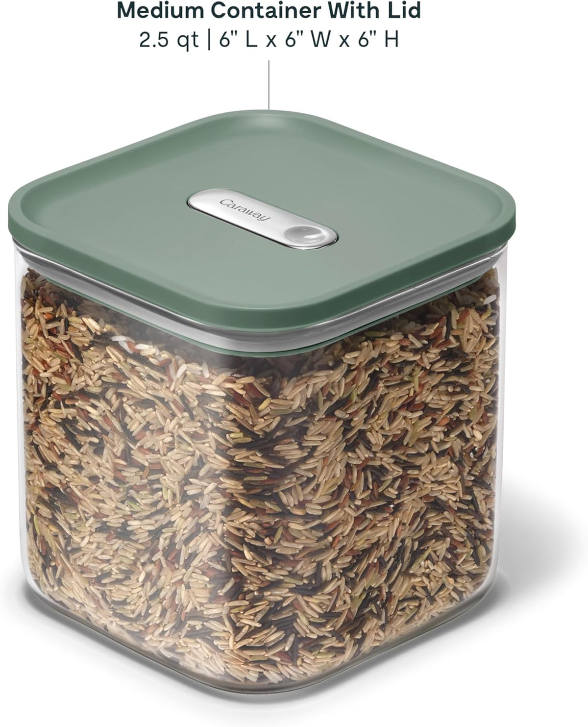 Caraway 2.5qt Glass Airtight Food Storage Container with Lid – Non-Toxic, BPA-Free Kitchen Storage