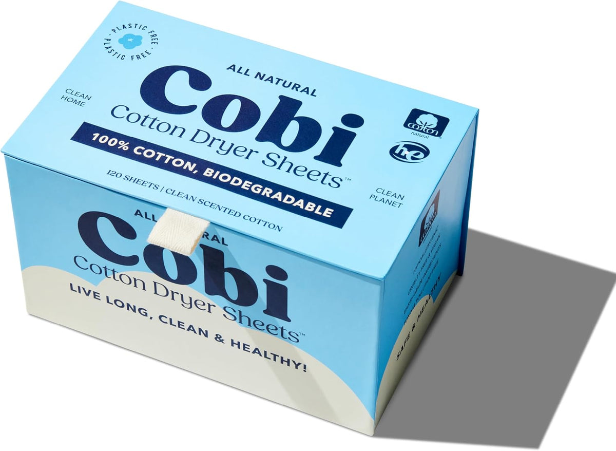 Cobi Biodegradable Non-Toxic Dryer Sheets – Naturally Scented Cotton Dryer Sheets – Eco-Friendly