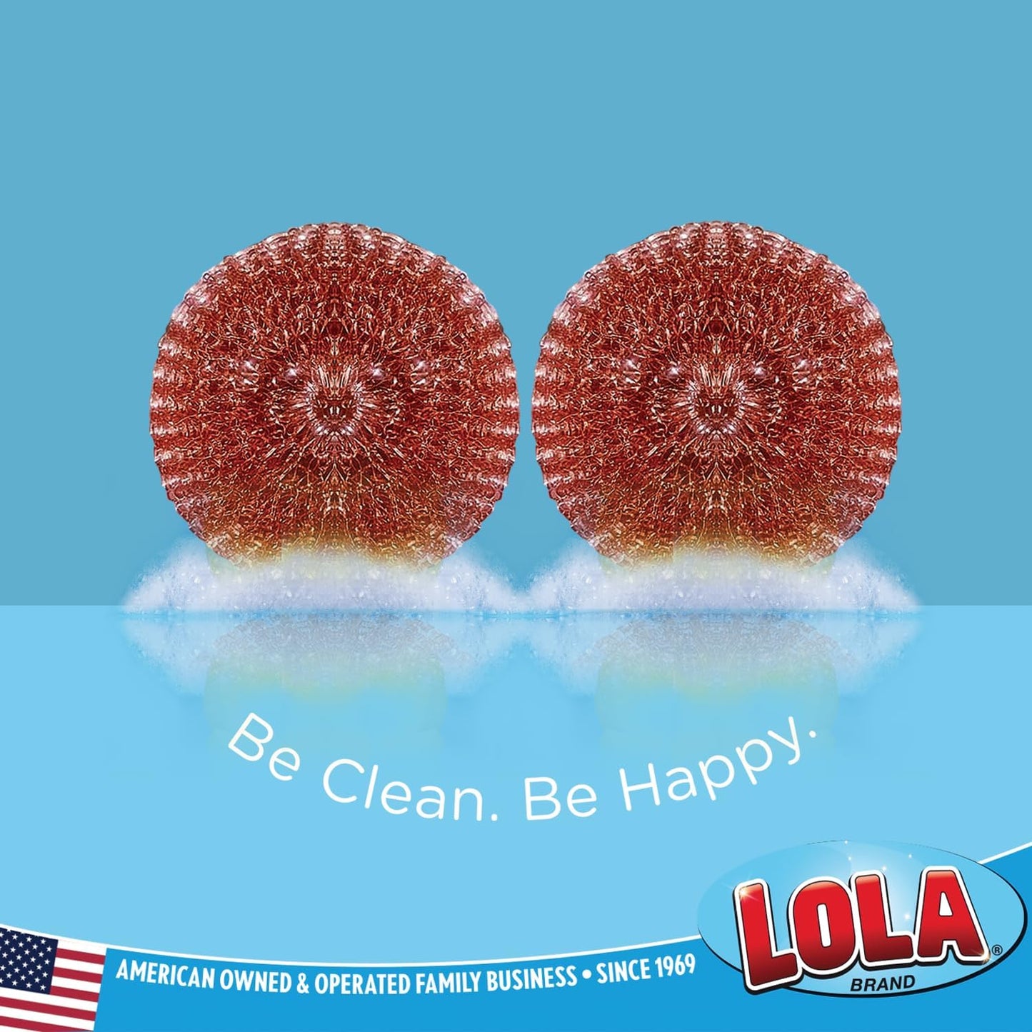 LOLA Copper Mesh Scouring Pad, 18 Grams, 12 Pack, eavy Duty Cleaning Pads, Copper Coated Knitted