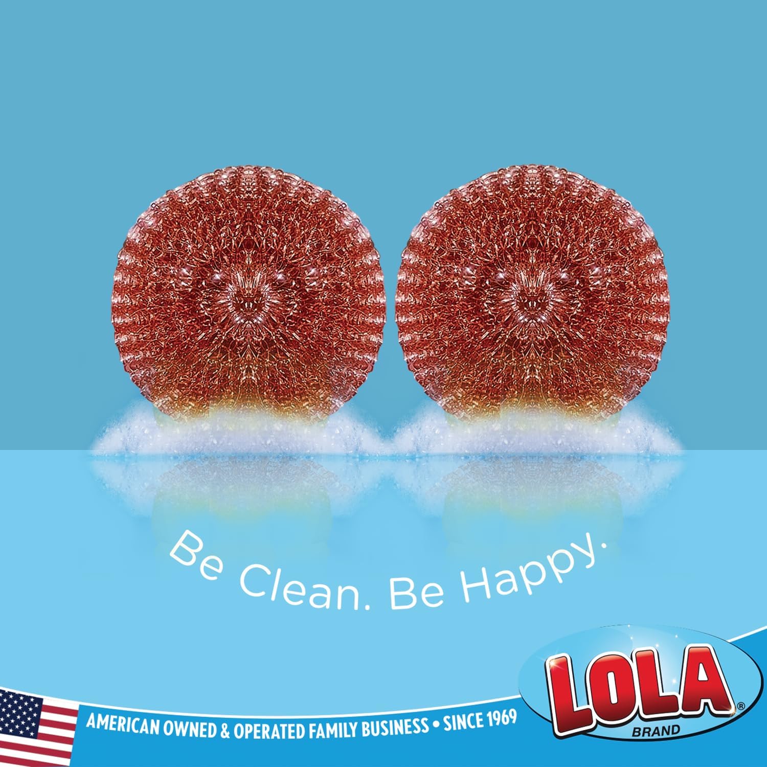 LOLA Copper Mesh Scouring Pad, 18 Grams, 12 Pack, eavy Duty Cleaning Pads, Copper Coated Knitted
