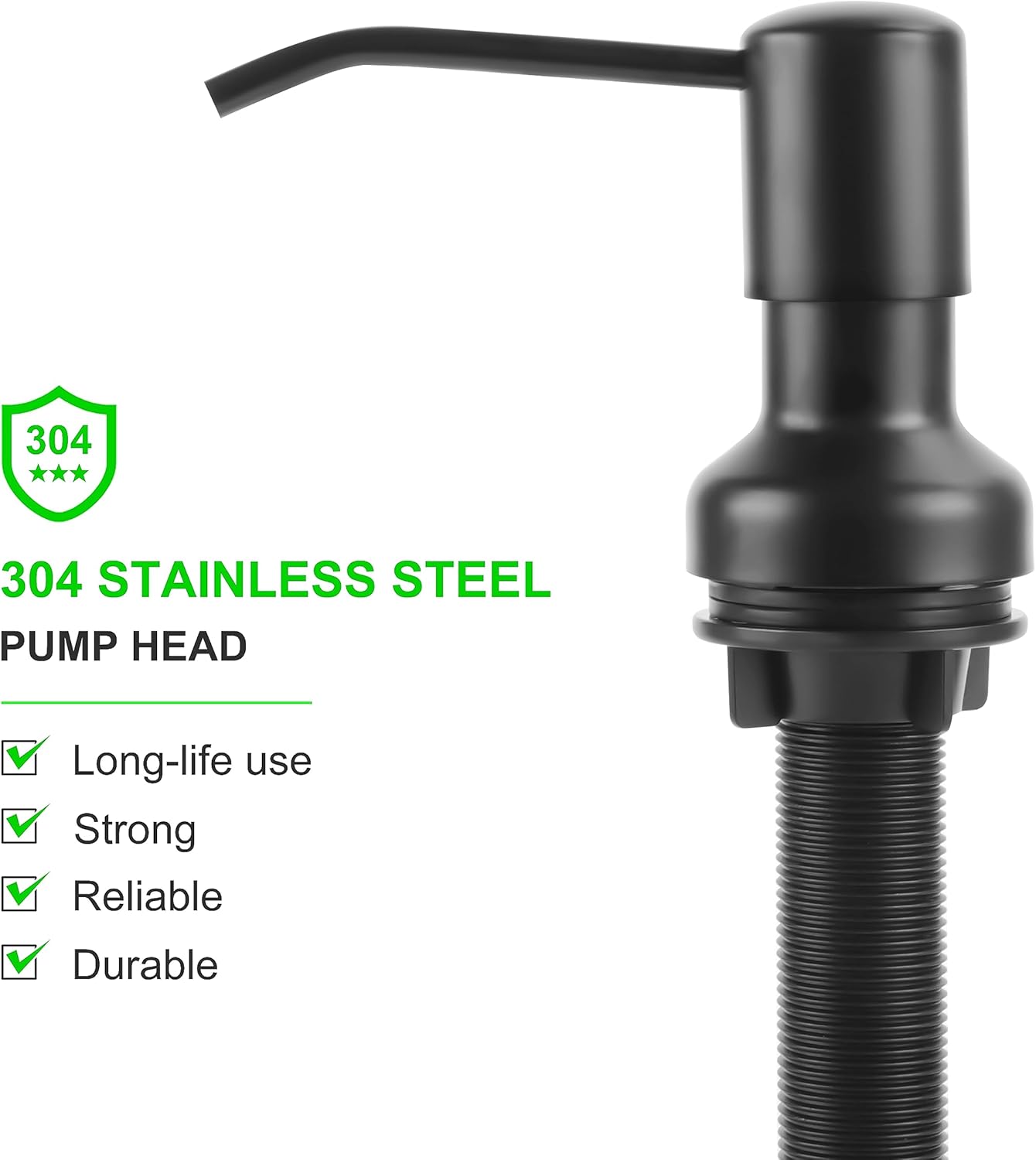 Soap Dispenser for Kitchen Sink, Sink Soap Dispenser with Longer Threaded Shaft Shank, 47"