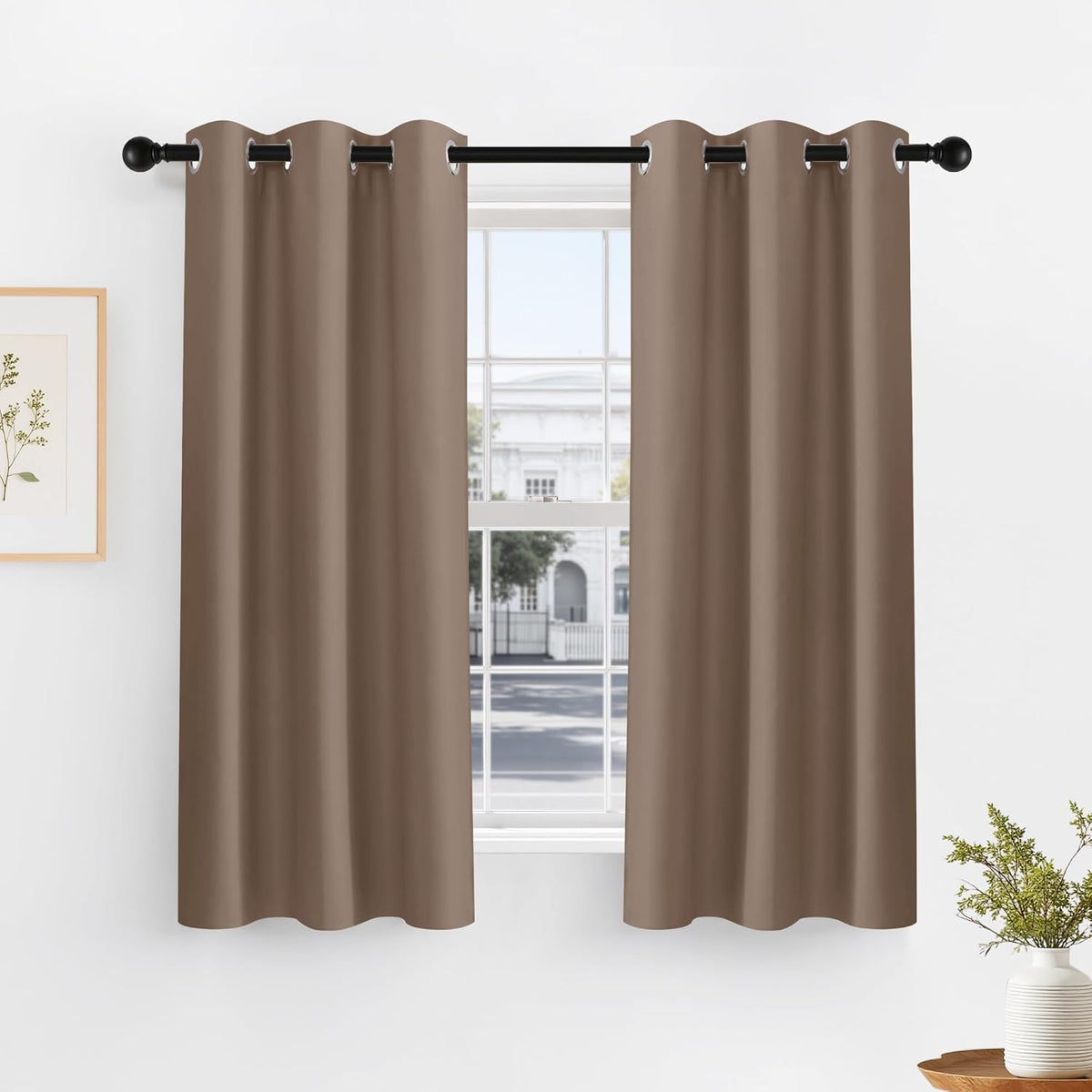 PONY DANCE Black Out Curtains for Bedroom 54 inch Length 2 Panels Set, Thermal Insulated Room