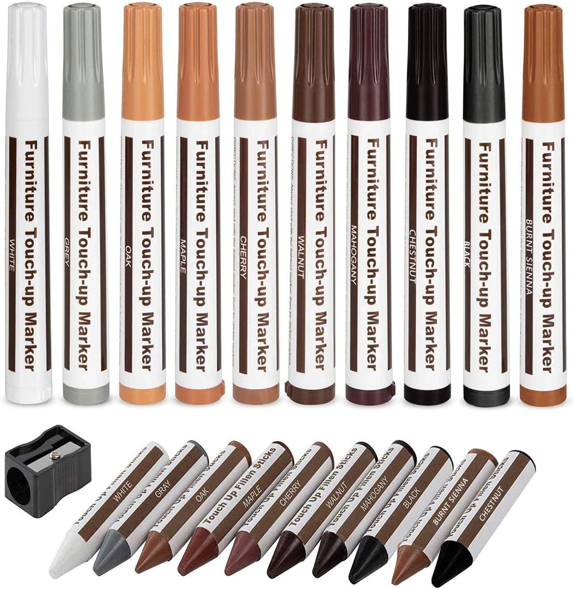 Furniture Repair Kit Wood Markers Wax Sticks, for Stains, Scratches, Wood Floors, Tables, Desks