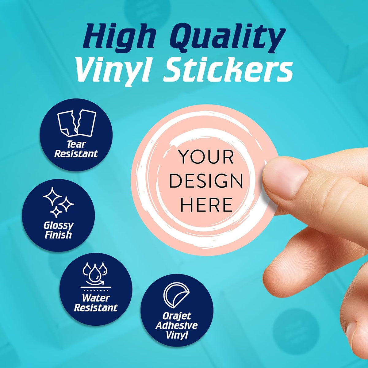 100 Custom Vinyl Stickers - Upload Your own Image, Text, Design, Logo - Personalized Logo Labels