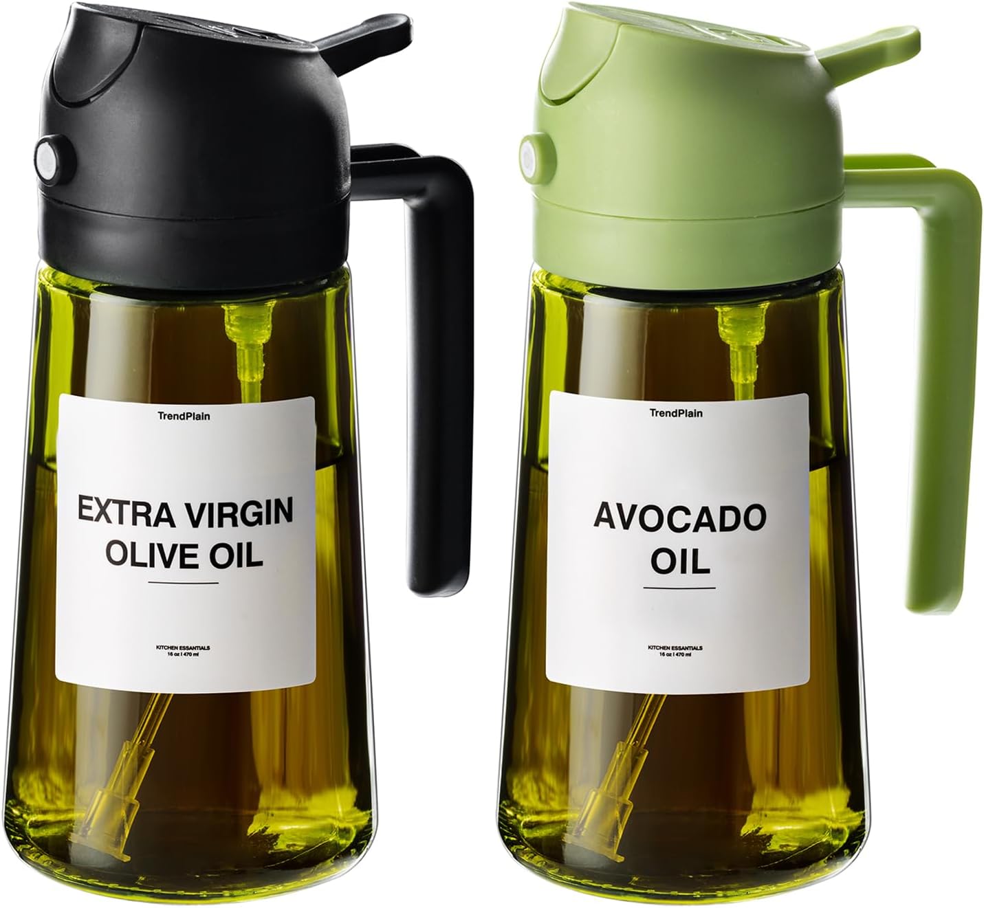 TrendPlain - Original 16oz/470ml Olive Oil Dispenser Bottle for Kitchen Gadgets and Air Fryer