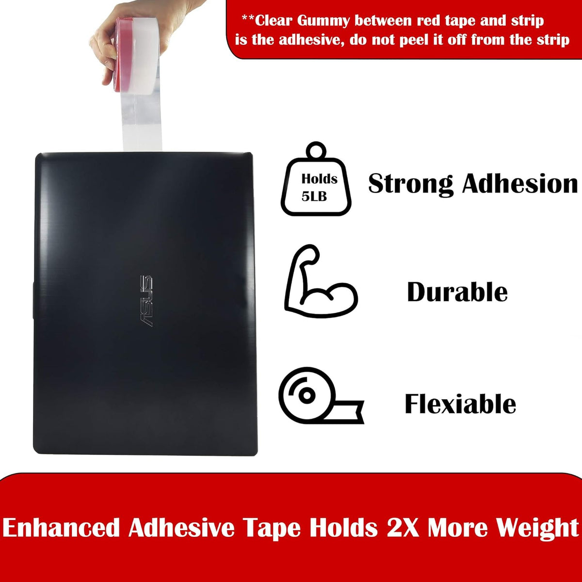 Clear Weather Stripping Tape, Door Draft Seal Silicone Strip. Enhanced with Thicker Strip and