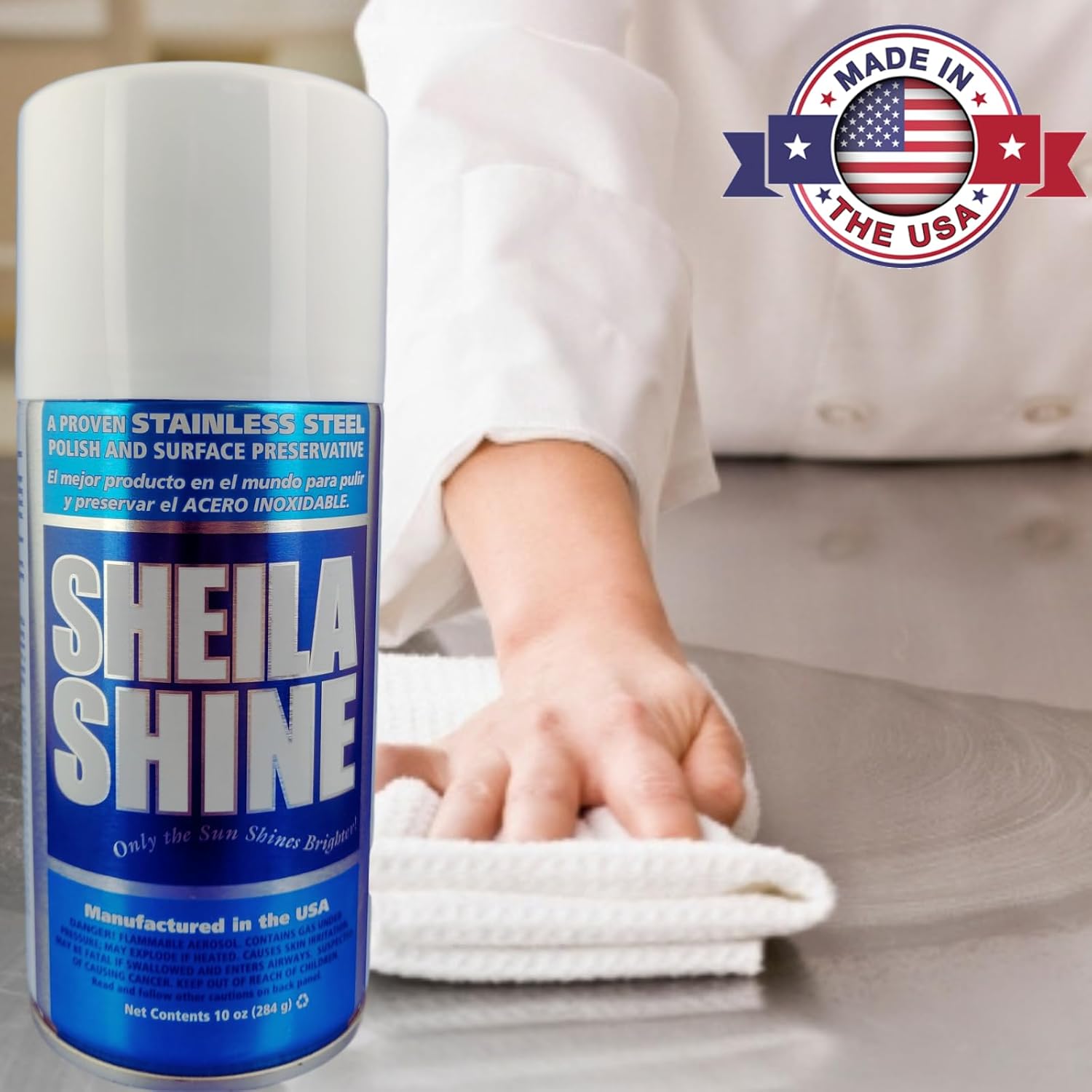Sheila Shine 3 x 10 Oz. Stainless Steel Cleaner and Polish Aerosol Spray, Protect Household Kitchen