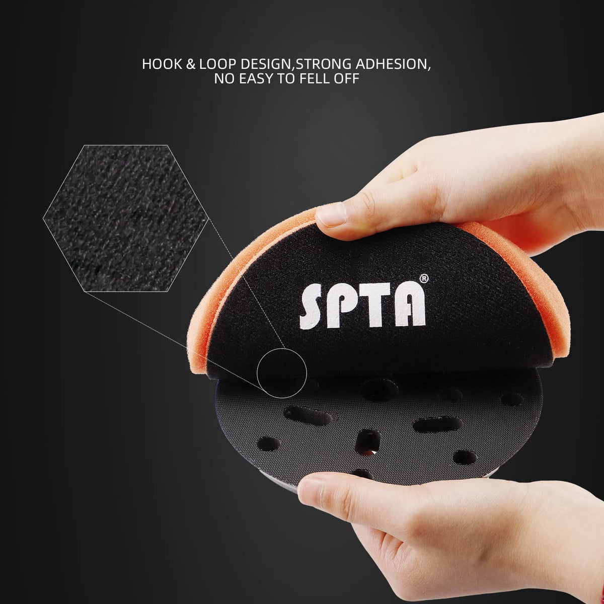 SPTA Orange Light Cut Pad, Buffing Polishing Pads, 3Pcs 5.5 Inch Face for 5 Inch 125mm Backing