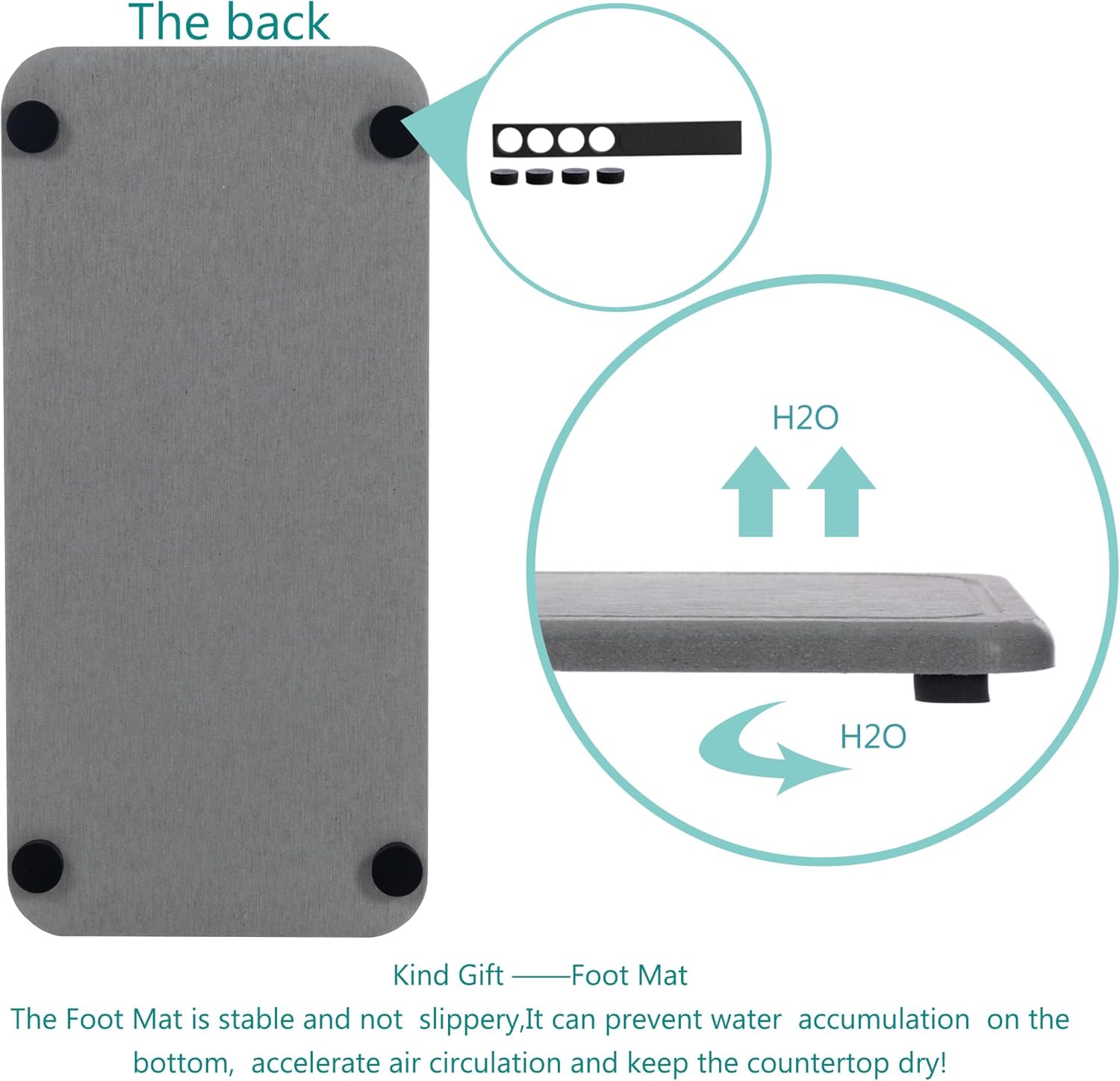 2 Pcs Water Absorbing Stone Trays, Kitchen/Bathroom Sink Soap Dish, Diatomite Tray Used for Hand