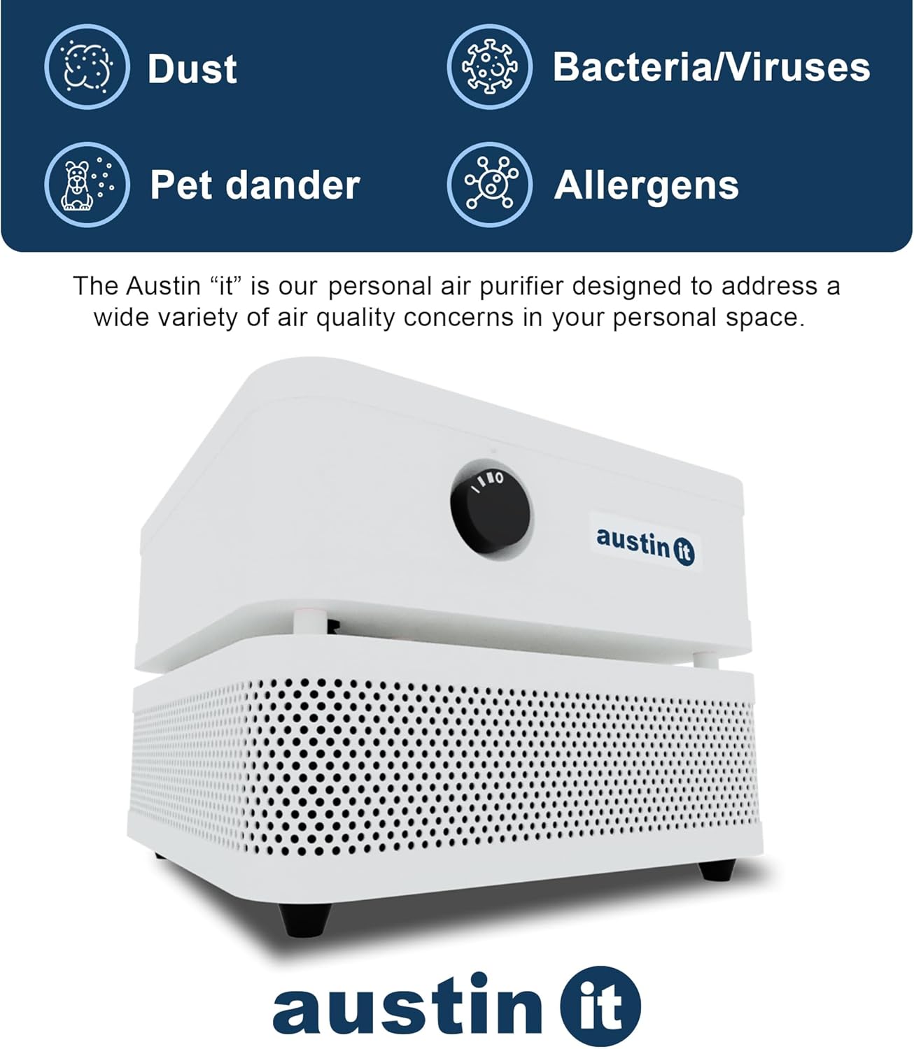 Austin Air it Personal Air Purifier - Sleek Allergy Air Purifier for Office & Room - Capturesf