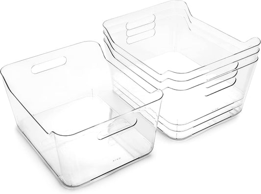 BINO | Plastic Organizer Bins, X-Large - 4 Pack | The SOHO Collection | Multi-Use Organizer Bins |