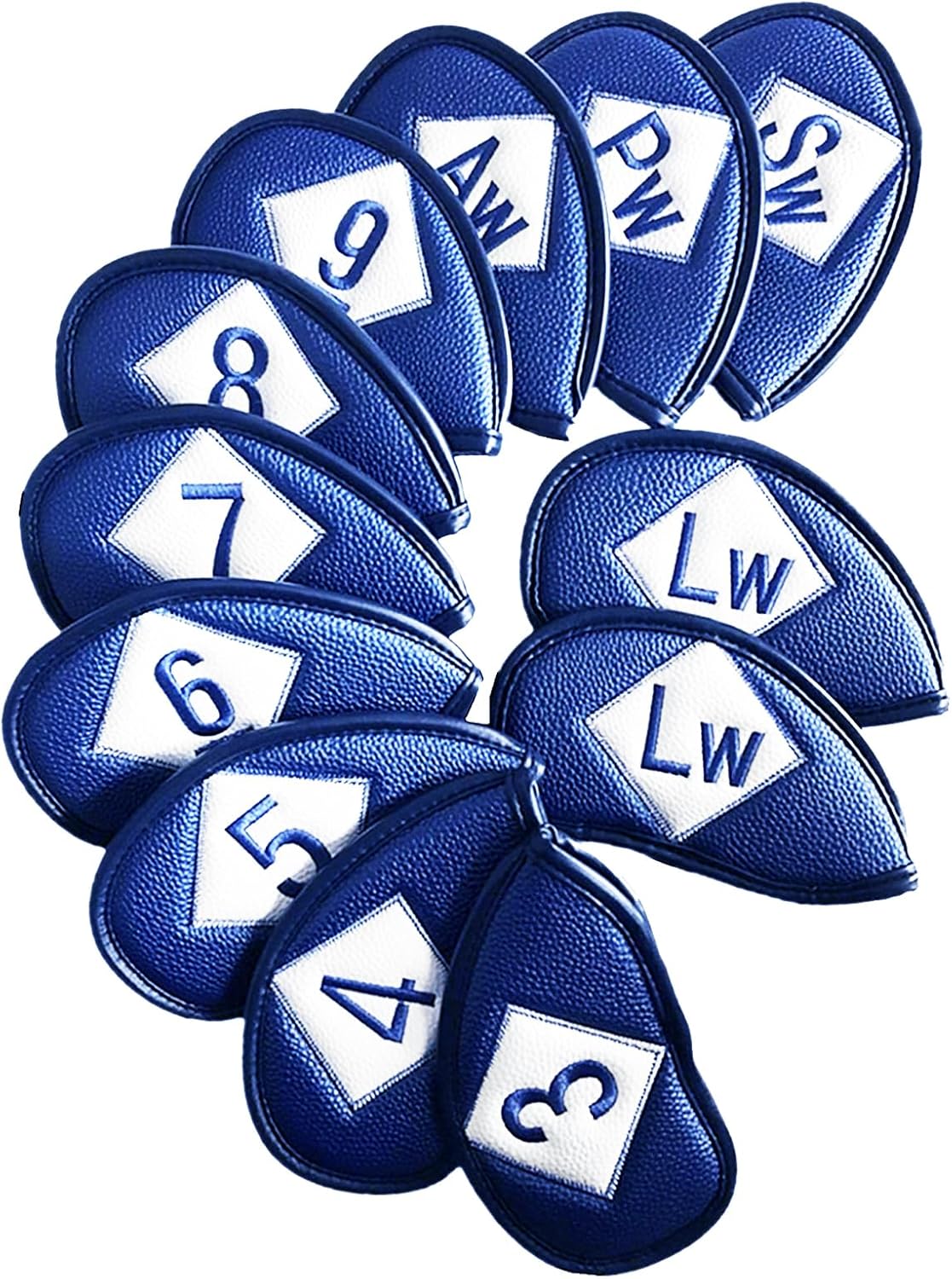 FINGER TEN Premium Synthetic Leather Stylish Iron & Wedge Golf Head Covers Value 12 Piece Set