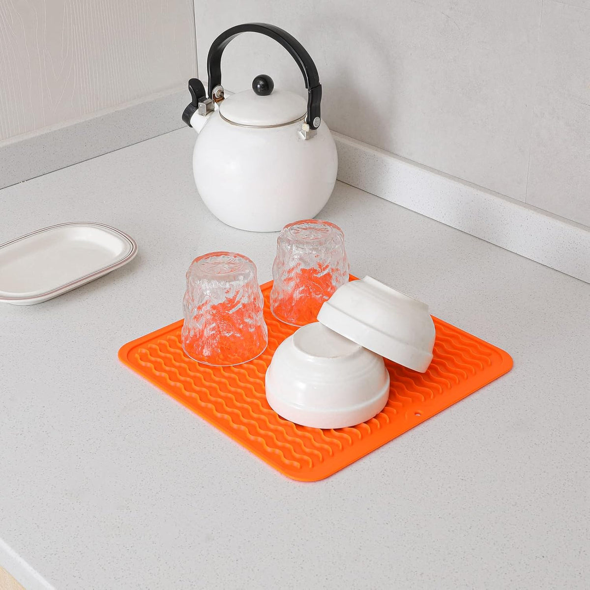 Silicone Dish Drying Mat for Multiple Usage,Easy clean,Eco-friendly,Heat-resistant Silicone Mat for