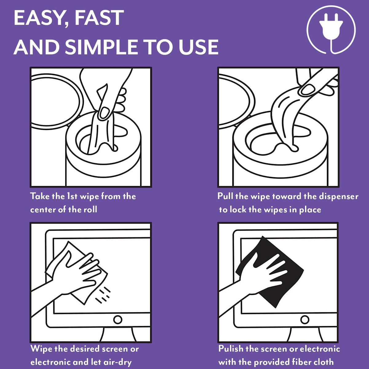 Screen Cleaner Wipes: Electronic Wipes for Screens - Computer Screen Wipes for Lens, Phone, Tv