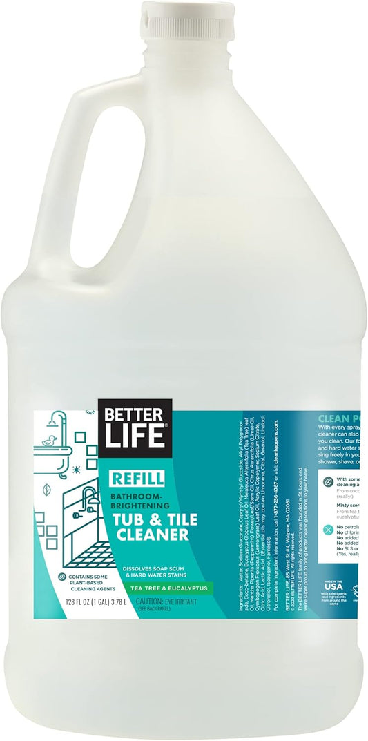 BETTER LIFE Bathroom Cleaner - Tea Tree Bathtub & Shower Cleaner Spray for Glass and Tile - Foaming