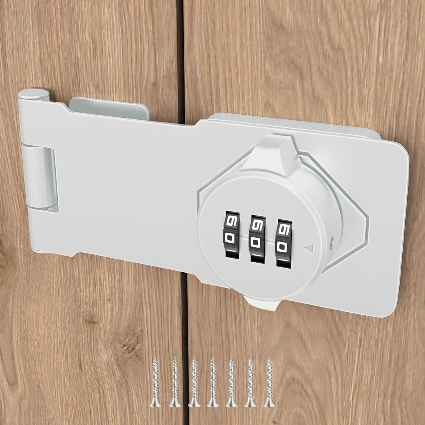 Keyless Combination Lock –3-Digit Combination Lock for Cabinet Doors – Twist Knob Hasp Latch Lock