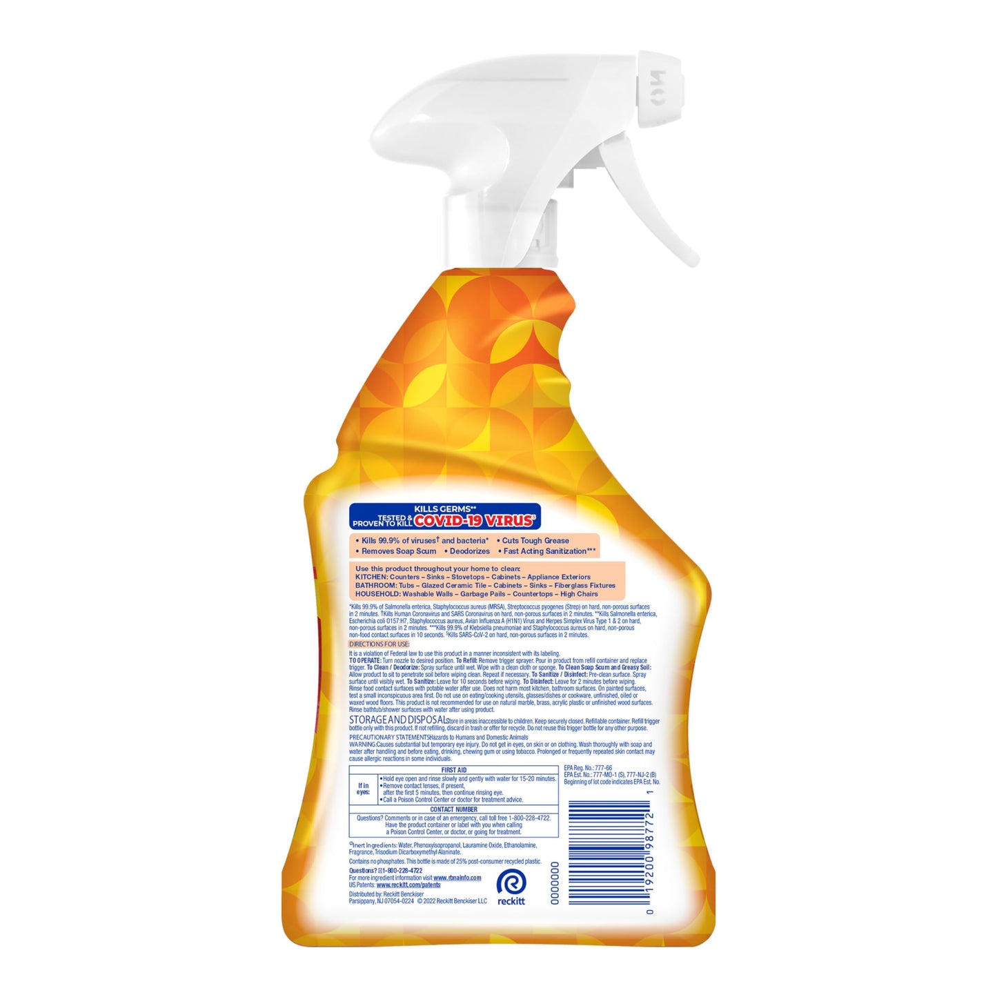 LYSOL Bathroom Cleaner Spray, Mango & Hibiscus Scent, 32oz – view 2