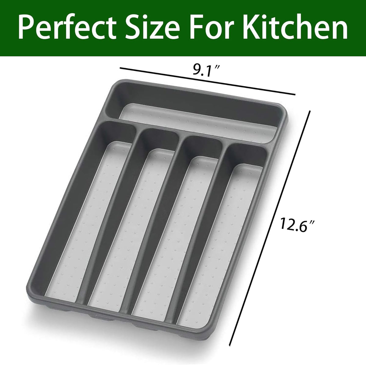 Silverware Organizer 2 Pieces Utenisl Organizer Holder Kitchen Drawer Organizer Plastic Silverware