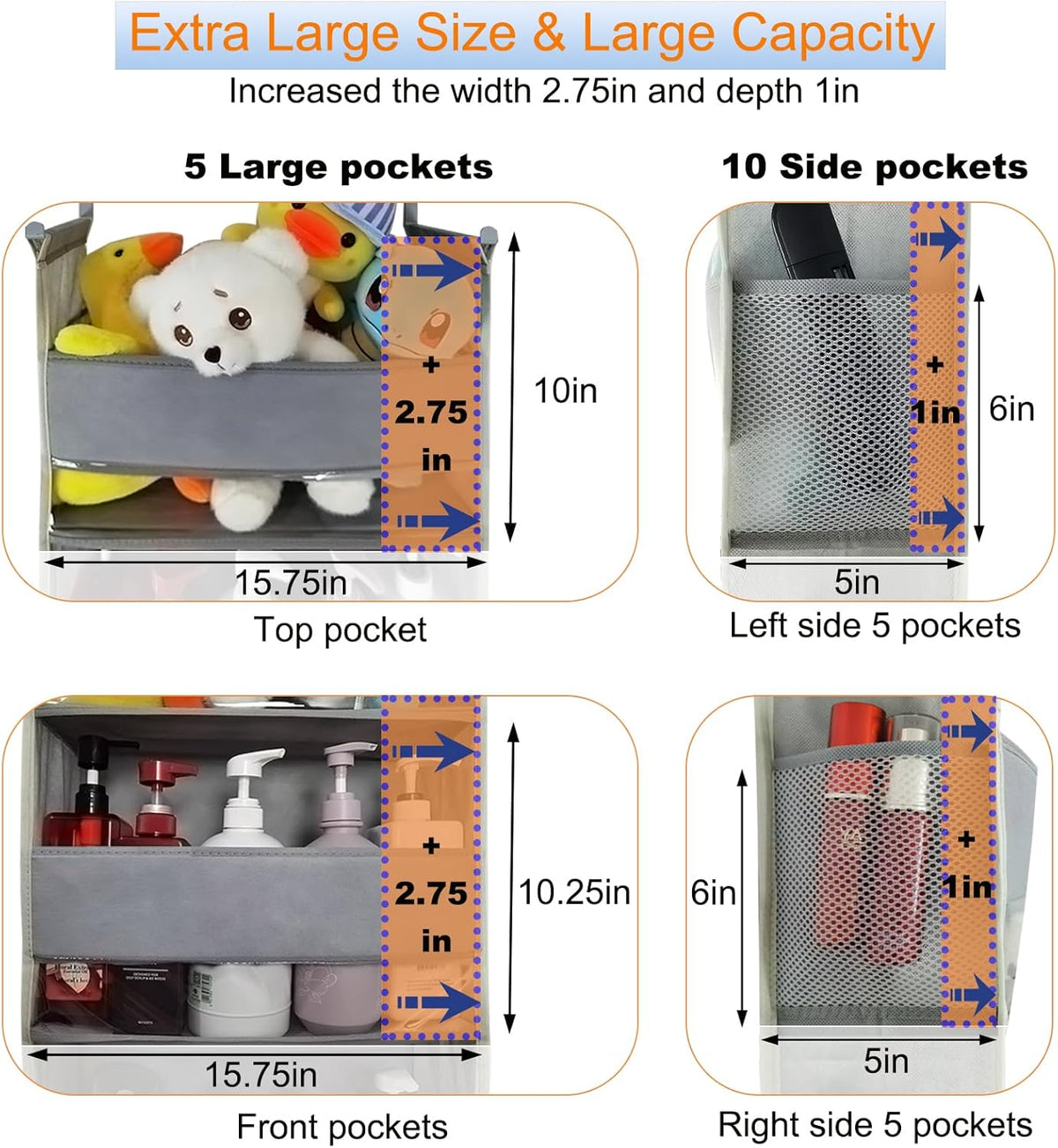 Extra Large Over The Door Organizer Storage 6-Shelves and 12 Side Pockets, Heavy Duty Hanging Door