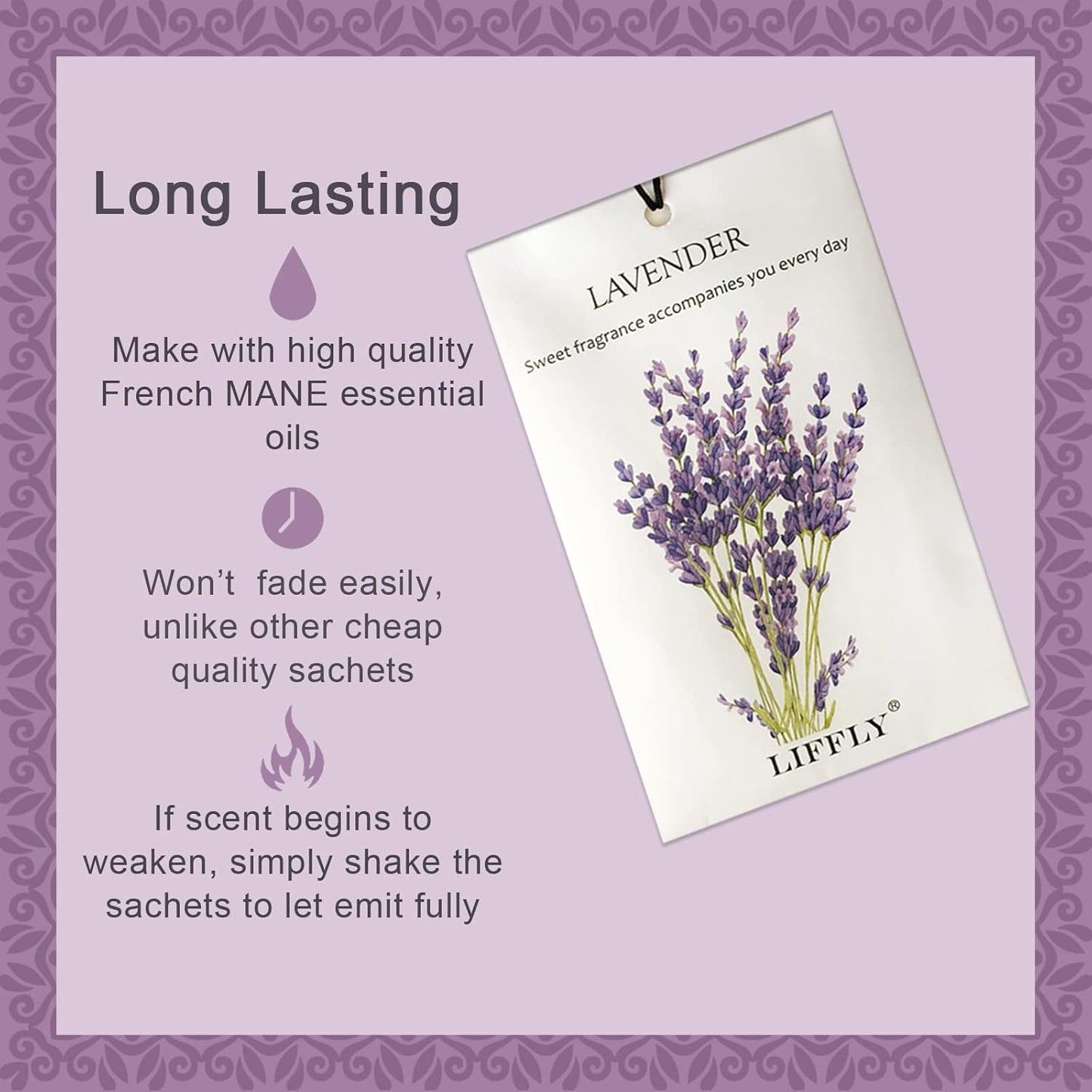 14 Packs Scented Sachets for Drawers and Closets Lavender, Rose, Jasmine, Ocean, Vanilla