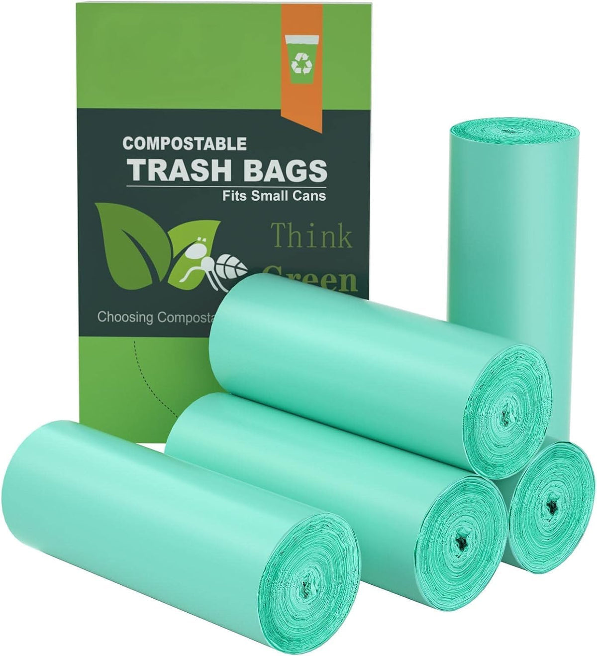 200 Counts AYOTEE Mini Trash Bags,1.2 Gallon Small Compostable Trash Bags,Strong Unscented Compost