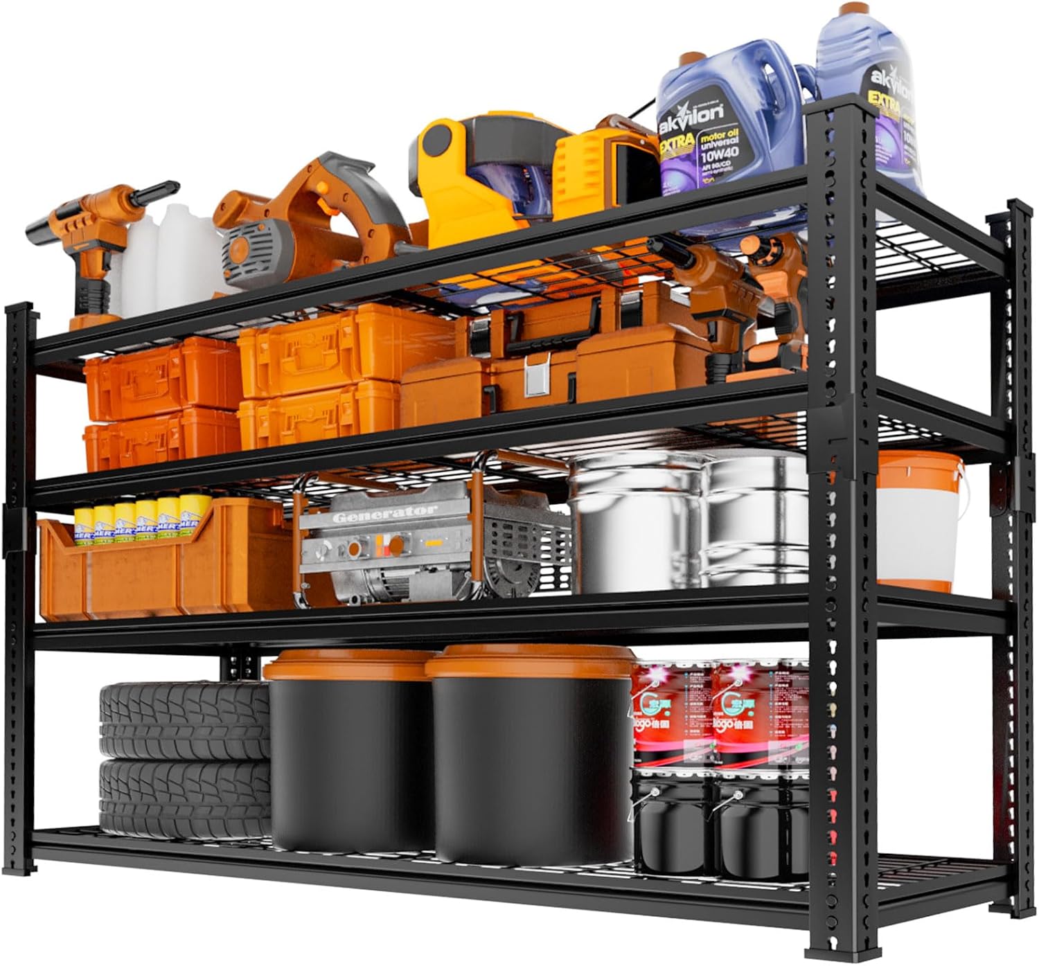 Storage Shelves Heavy Duty, 48"L x 18"W x 60"H Garage Wire Shelving Unit Loads 2640LBS, 4-tier