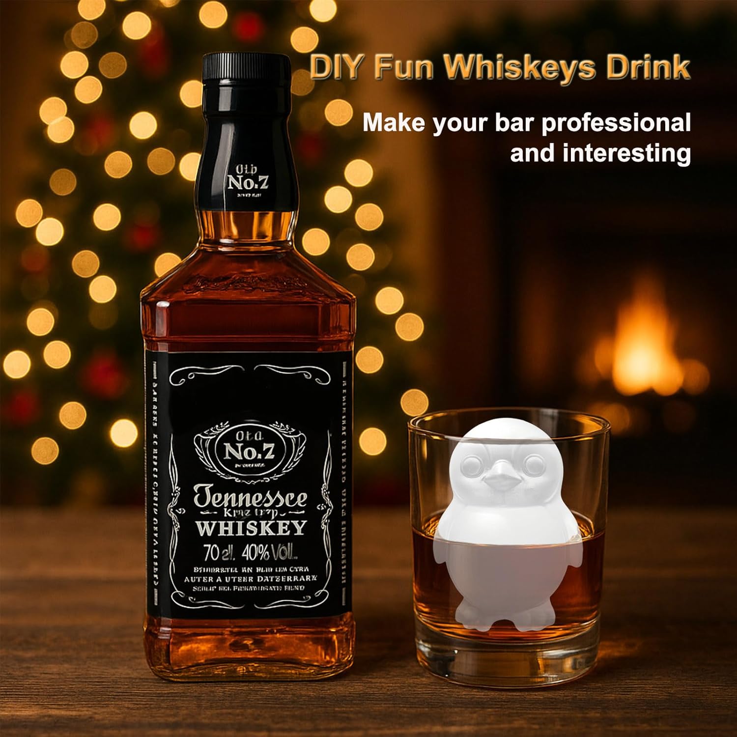 3D Penguin Ice Cube Silicone Molds Tray for Whiskey, Cocktail, Drink Decor, Bar; Rich Details. Cute