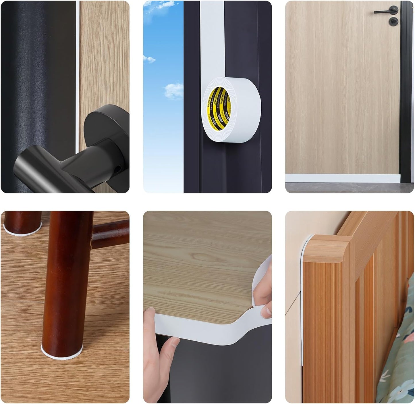 EVA Single-Sided Adhesive White Foam Tape, Single-Sided Sealing Strip Foam Pad Sponge Tape Window