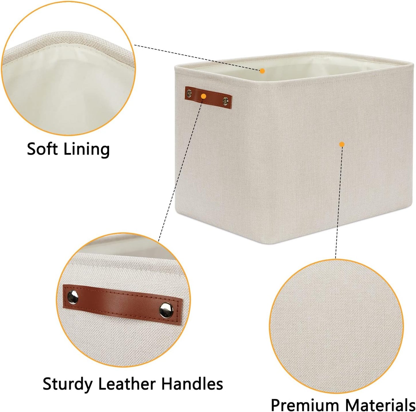 DULLEMELO 2-Pack Large Storage Baskets for Organizing 16"x12"x12" Canvas Fabric Storage Basket Bins