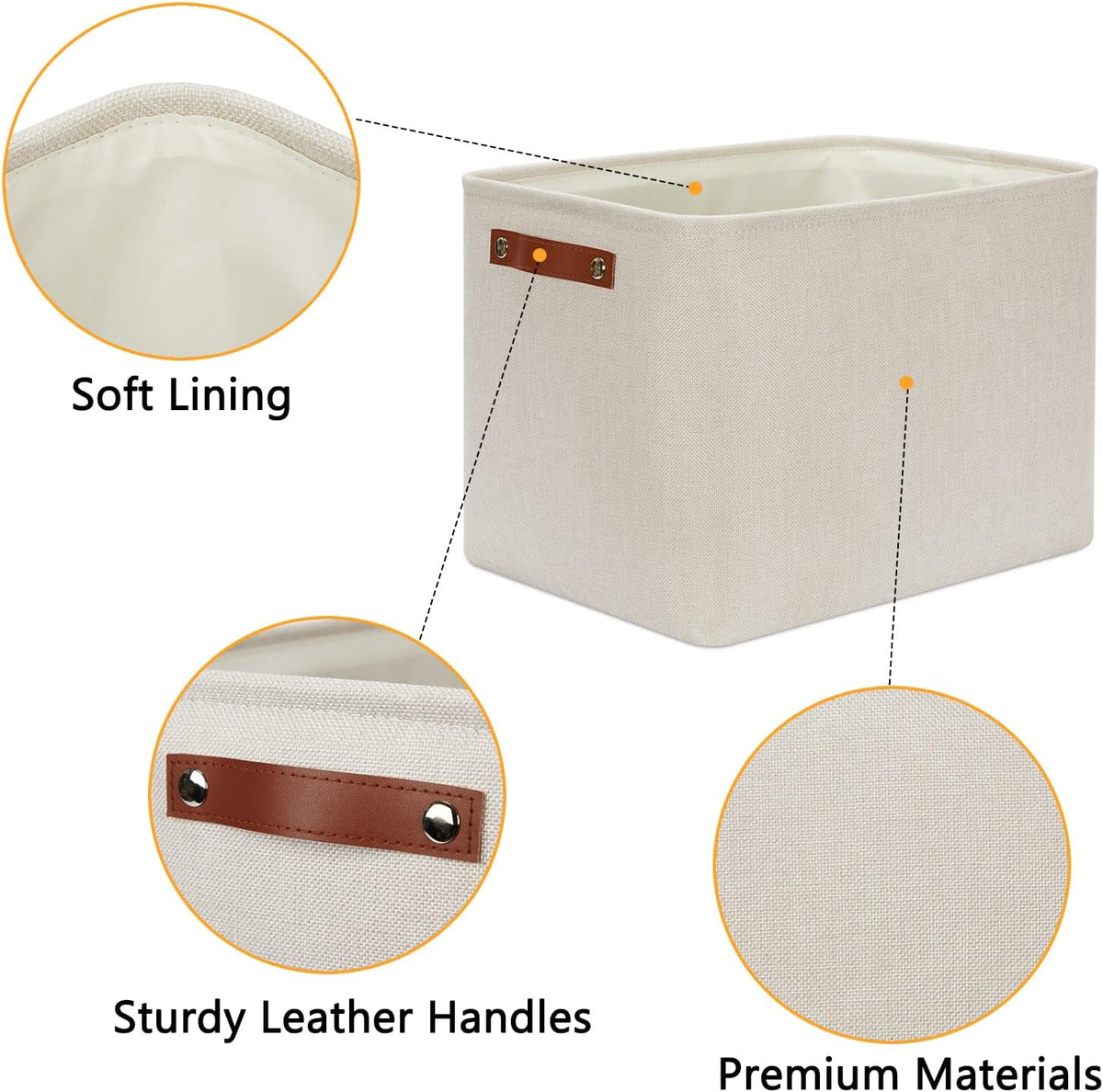 DULLEMELO 2-Pack Large Storage Baskets for Organizing 16"x12"x12" Canvas Fabric Storage Basket Bins