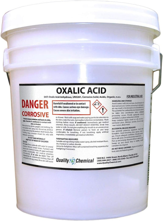 Oxalic Acid - 99.6% - 40 lb. PAIL (C2H2O4) - Metal Cleaning- Rust Removal, Wood Bleaching & Stain