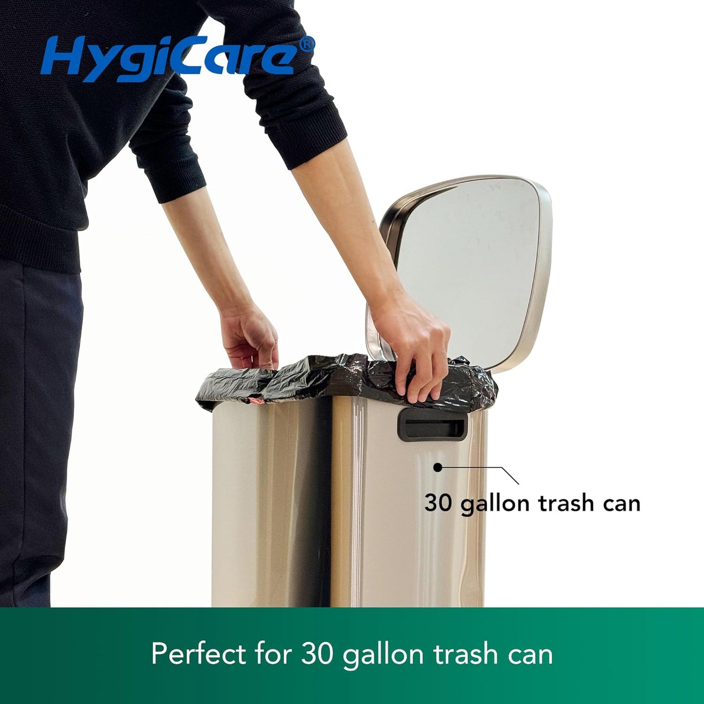 Ultra Strong 30 Gallon Trash Bags, Unscented 120 Count Drawstring Garbage Bags, Pre-Separated