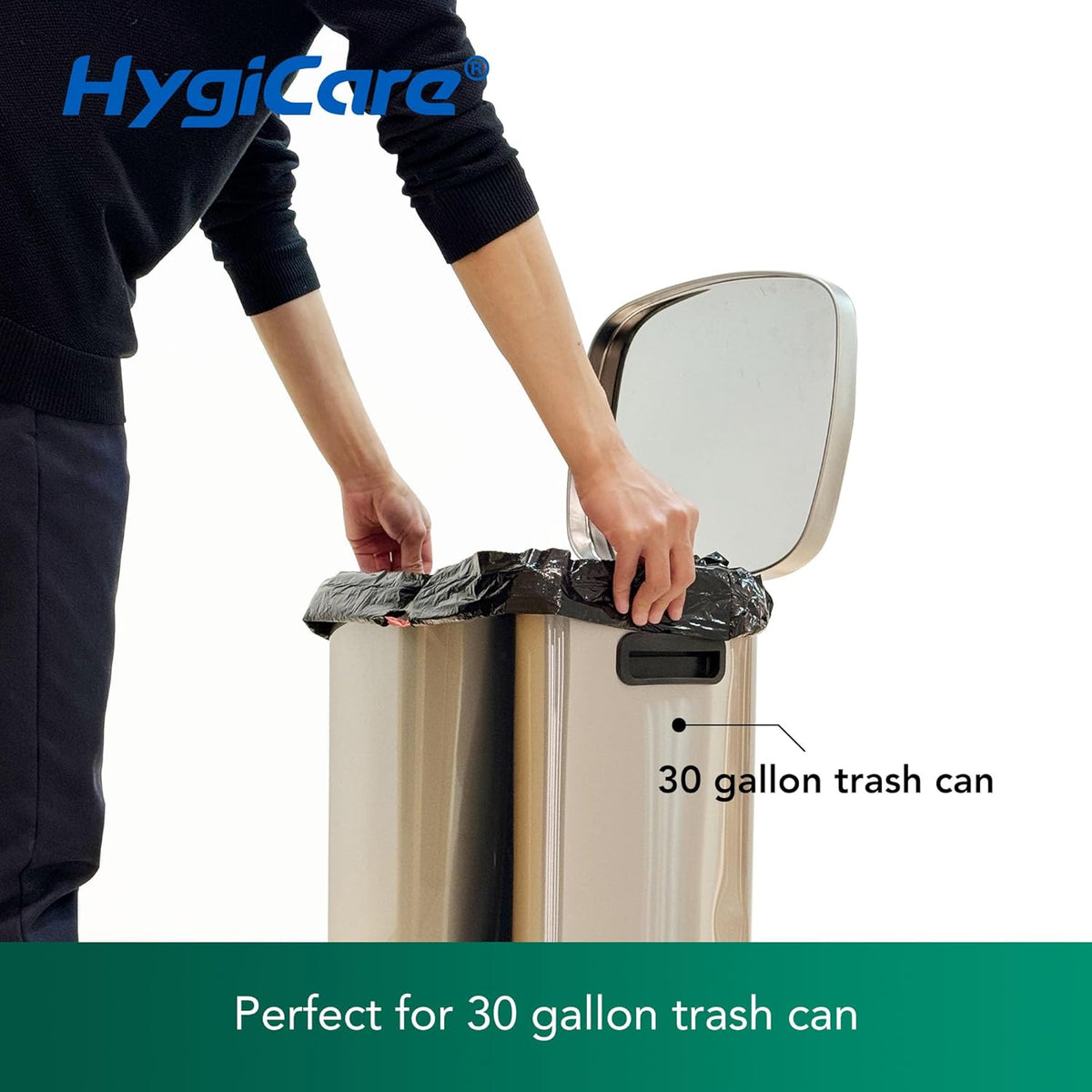 Ultra Strong 30 Gallon Trash Bags, Unscented 120 Count Drawstring Garbage Bags, Pre-Separated