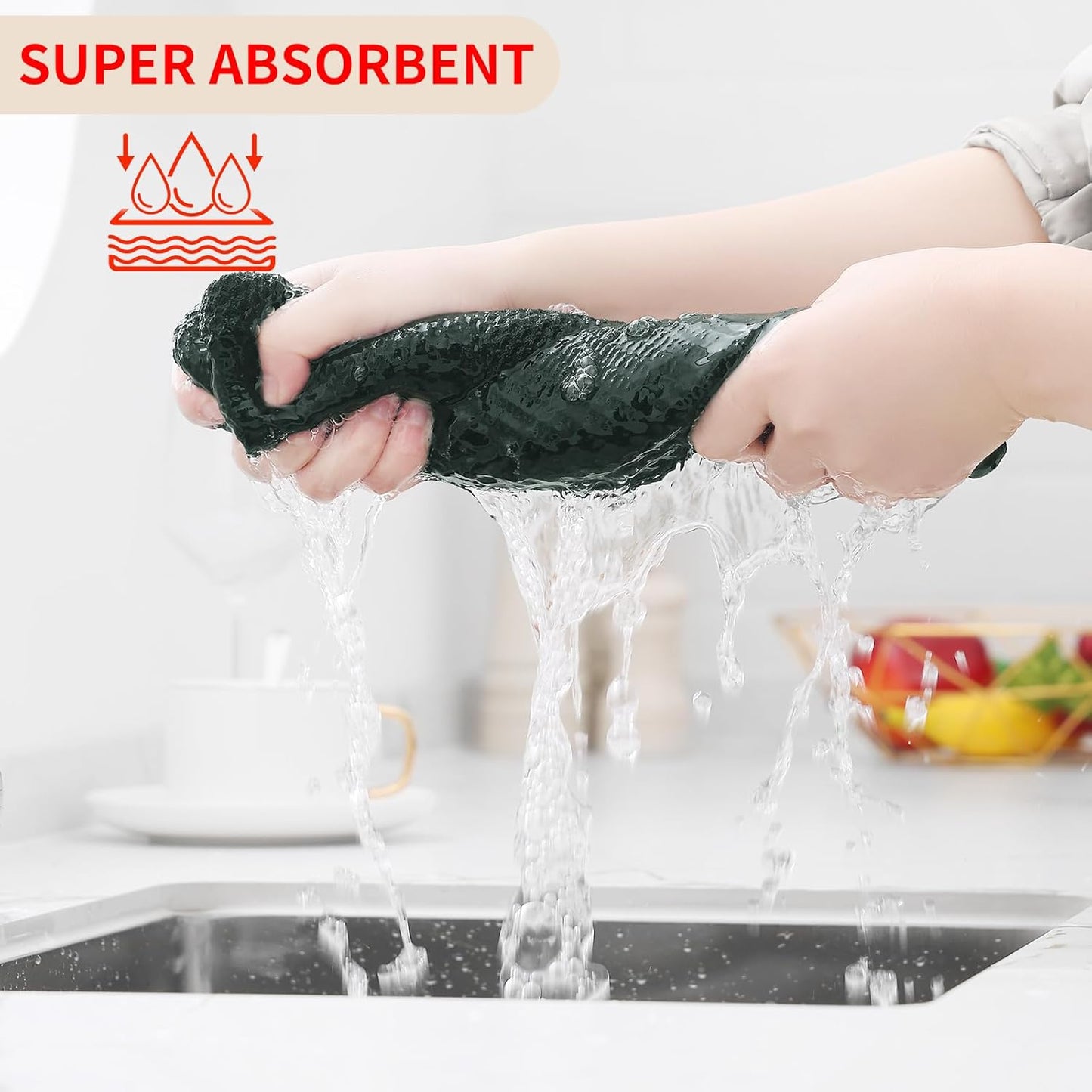 Homaxy 100% Cotton Waffle Weave Kitchen Dish Cloths, Ultra Soft Absorbent Quick Drying Dish Towels