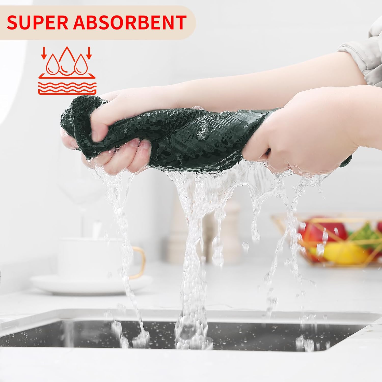 Homaxy 100% Cotton Waffle Weave Kitchen Dish Towels, Ultra Soft Absorbent Quick Drying Cleaning