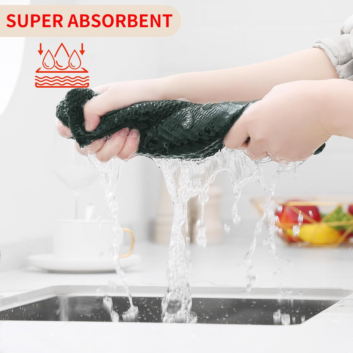 Homaxy 100% Cotton Waffle Weave Kitchen Dish Cloths, Ultra Soft Absorbent Quick Drying Dish Towels