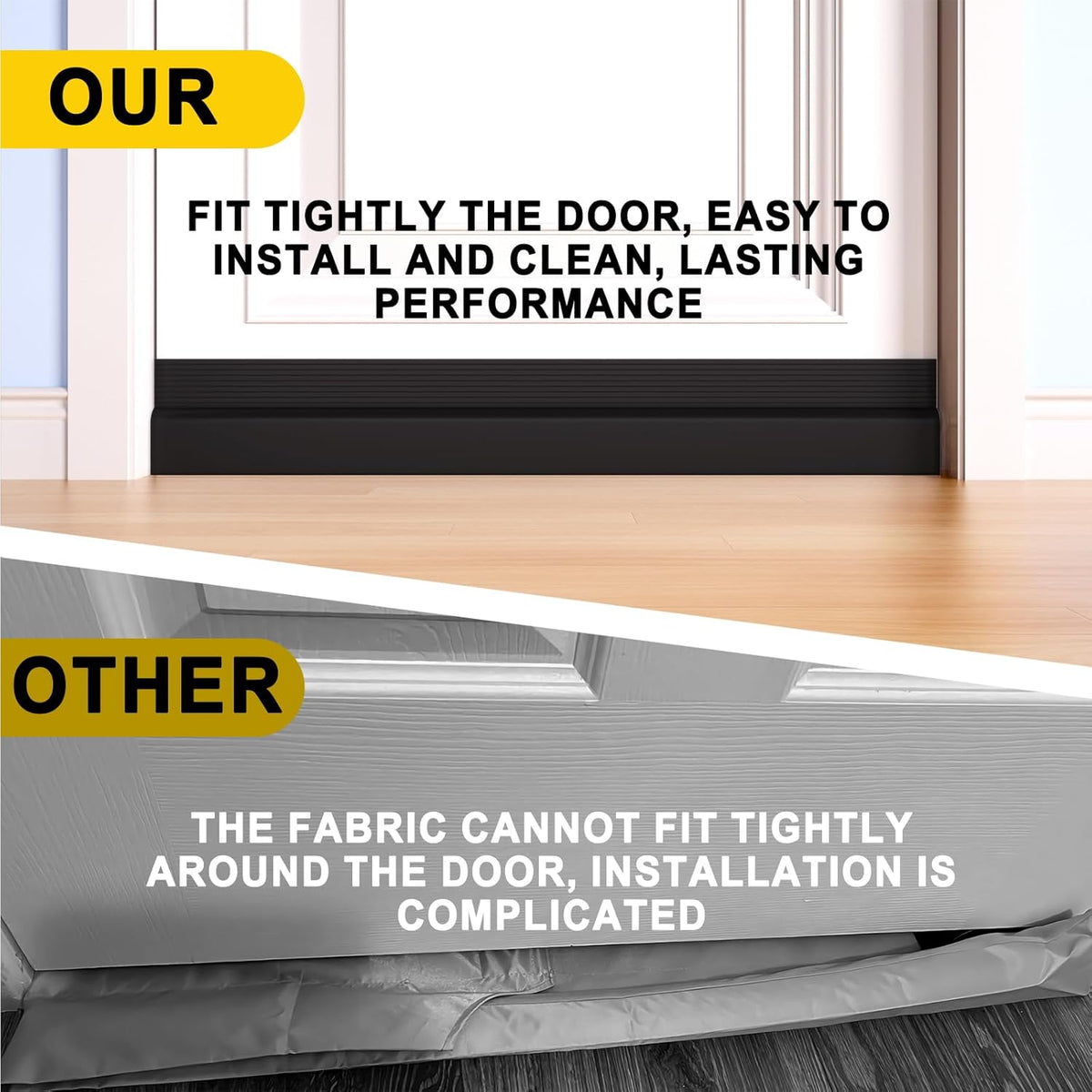 Door Draft Stopper,Door Sweep for Bottom of Door,Weather Stripping Door Seal Draft Guard Blocker