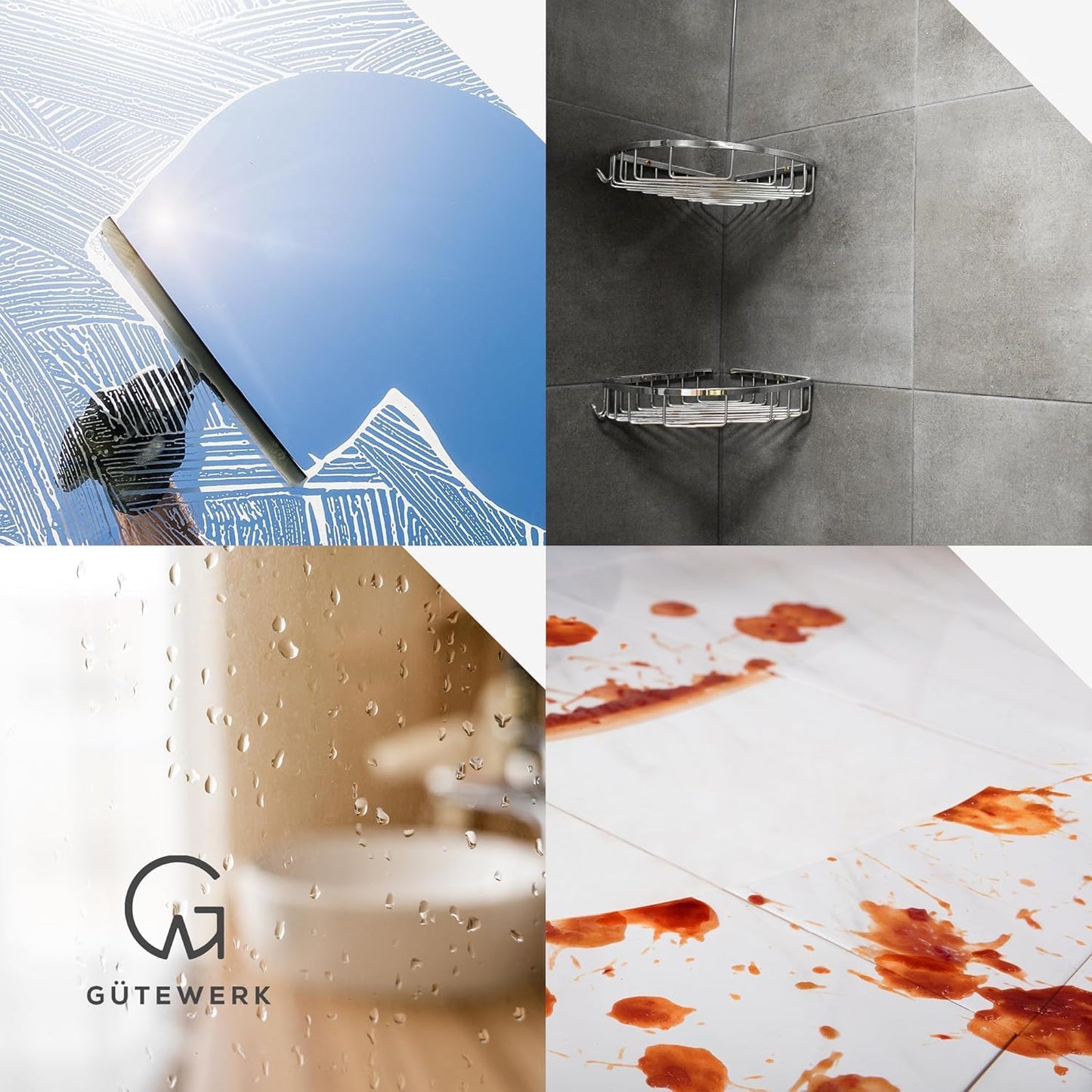 GÜTEWERK 2× Microfibre Cloths – Accessory for 11" Squeegee – Lint-Free, Streak-Free Cleaning for