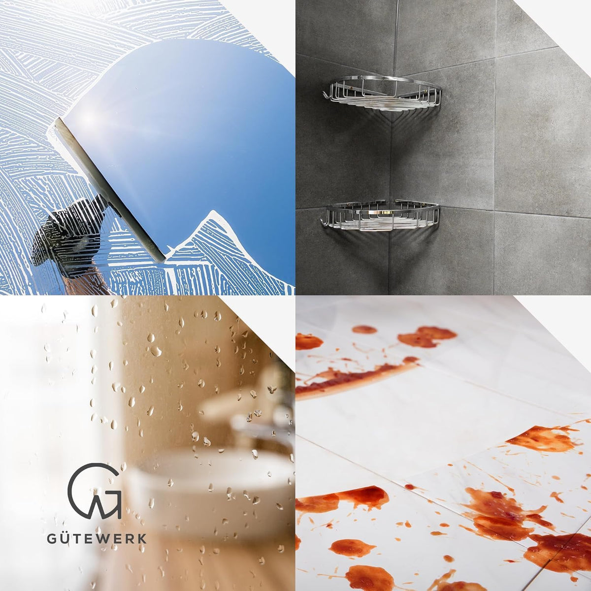 GÜTEWERK 2× Microfibre Cloths – Accessory for 11" Squeegee – Lint-Free, Streak-Free Cleaning for