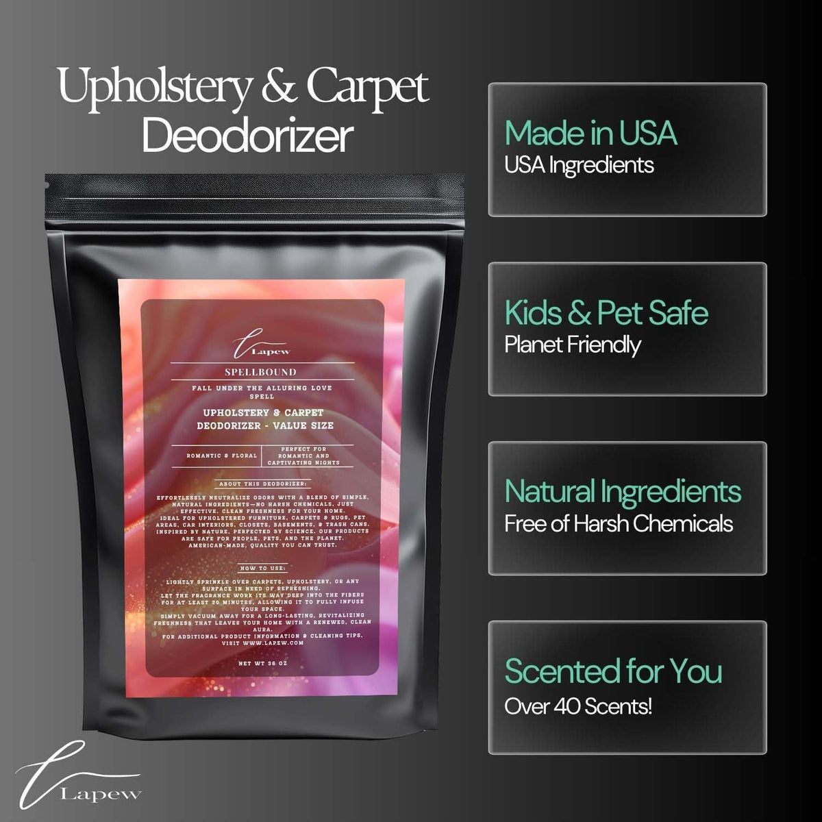 Spellbound Carpet Freshener Powder Refill 36 oz | Powerful Odor Eliminator for Home | Upholstery