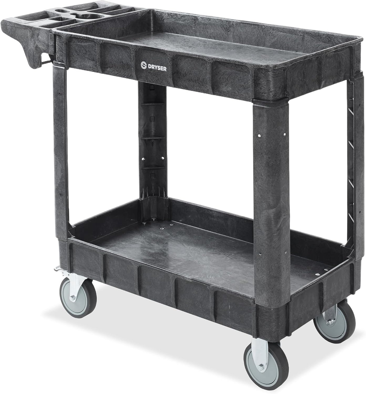 Dryser Utility Cart with Wheels, 40" x 17" Heavy Duty 550 lb. Capacity with Shelves - 2 Tier
