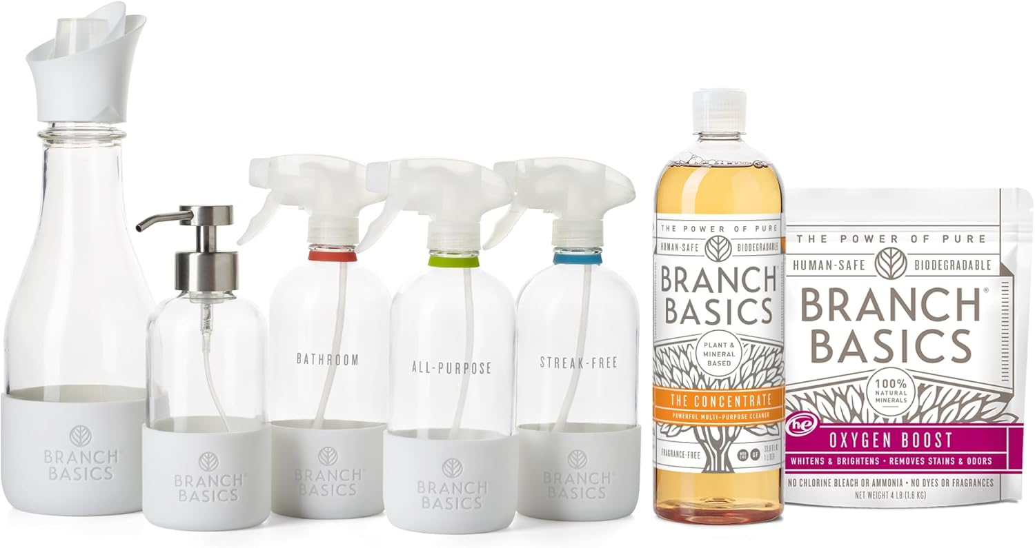 Branch Basics Premium Starter Kit in Glass: All Purpose Cleaner, Glass Cleaner, Bathroom Cleaner