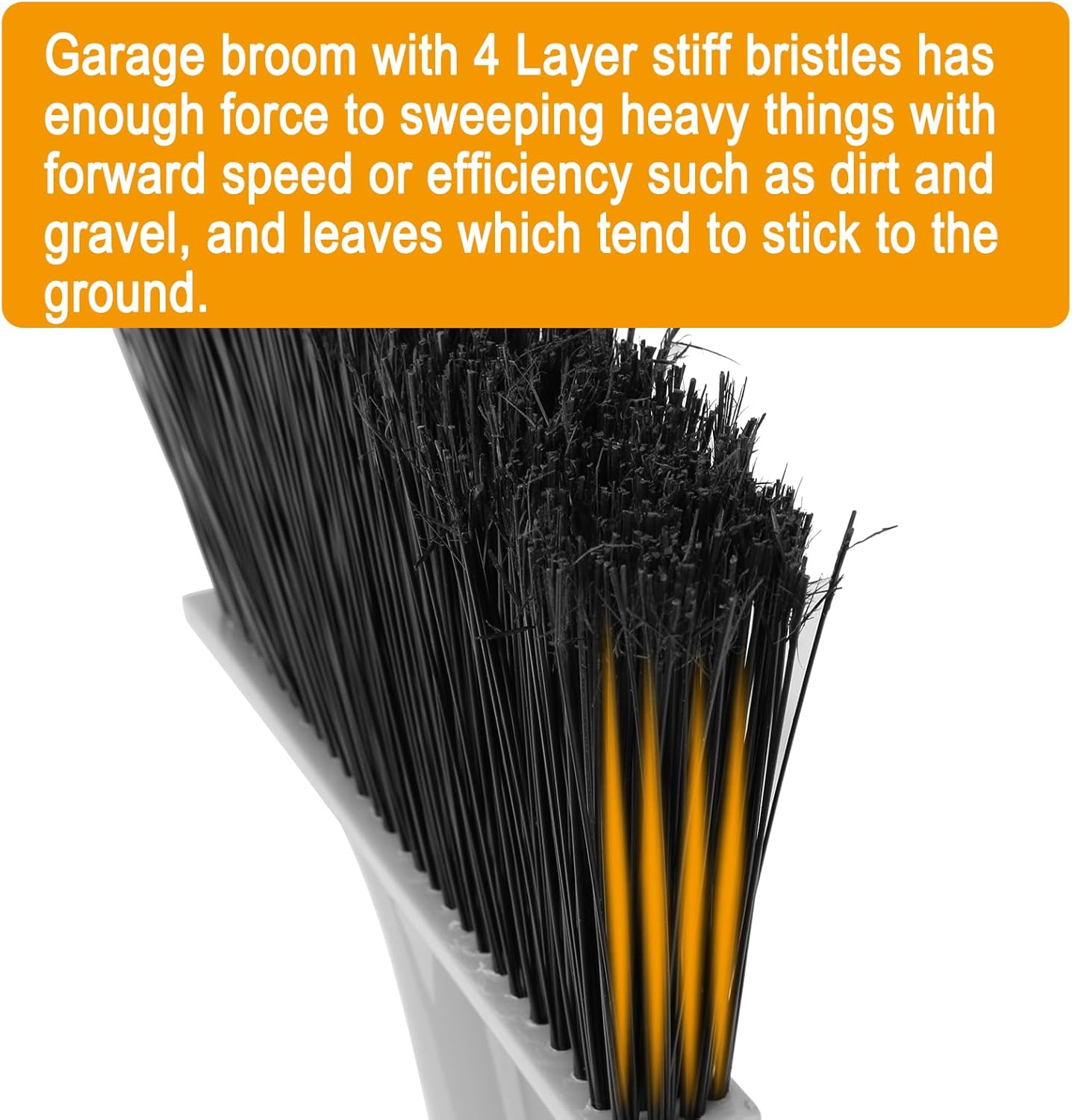 KeFanta 4 Packs Outdoor Broom Heavy Duty with 55" Long Handle, Commercial Brooms for Sweeping